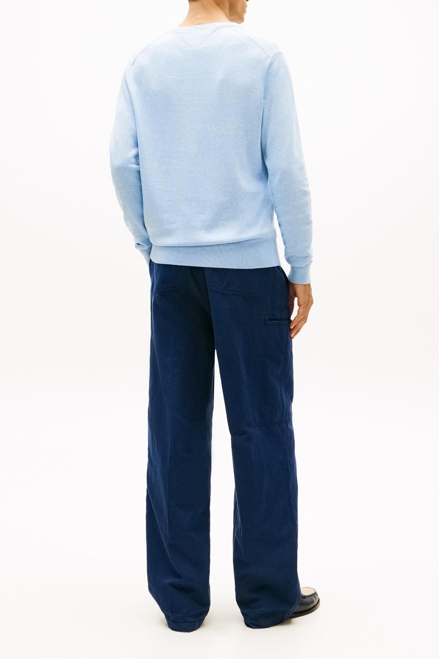 ESSENTIAL COTTON SWEATER VESSEL BLUE HEATHER 3