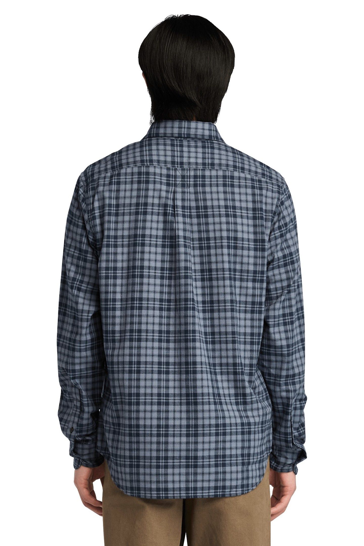 HERRINGBONE FLANNEL PLAID SHIRT DRK SAPPHIRE YD 3