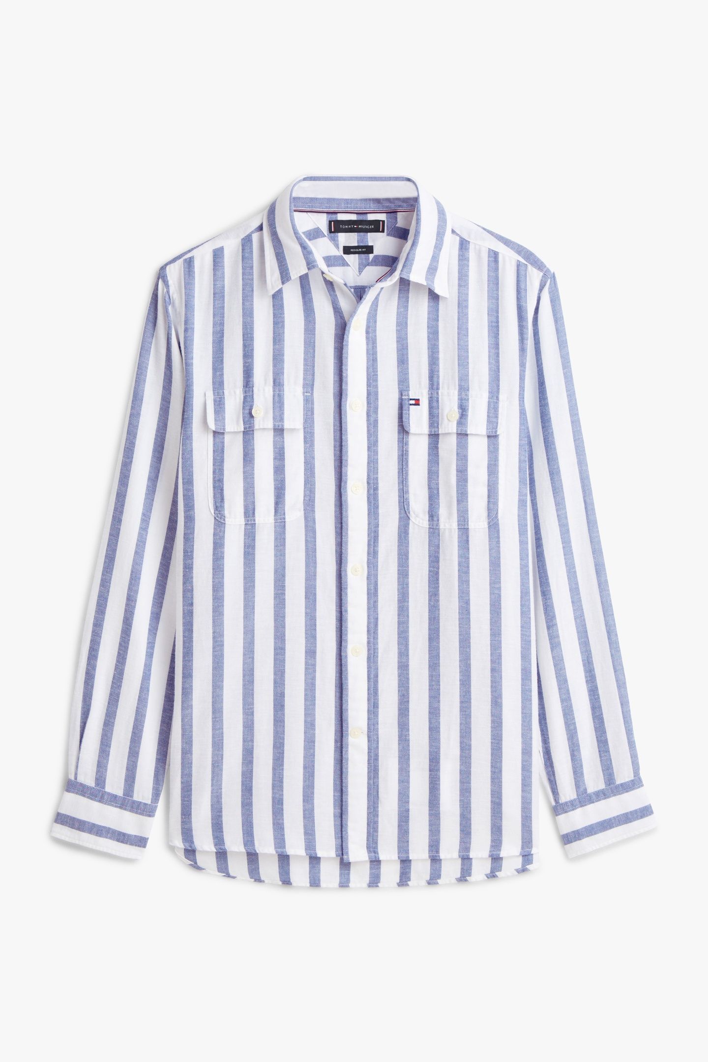 BRUSHED LINEN TWILL SHIRT BOLD BLUE/STRIPE 4