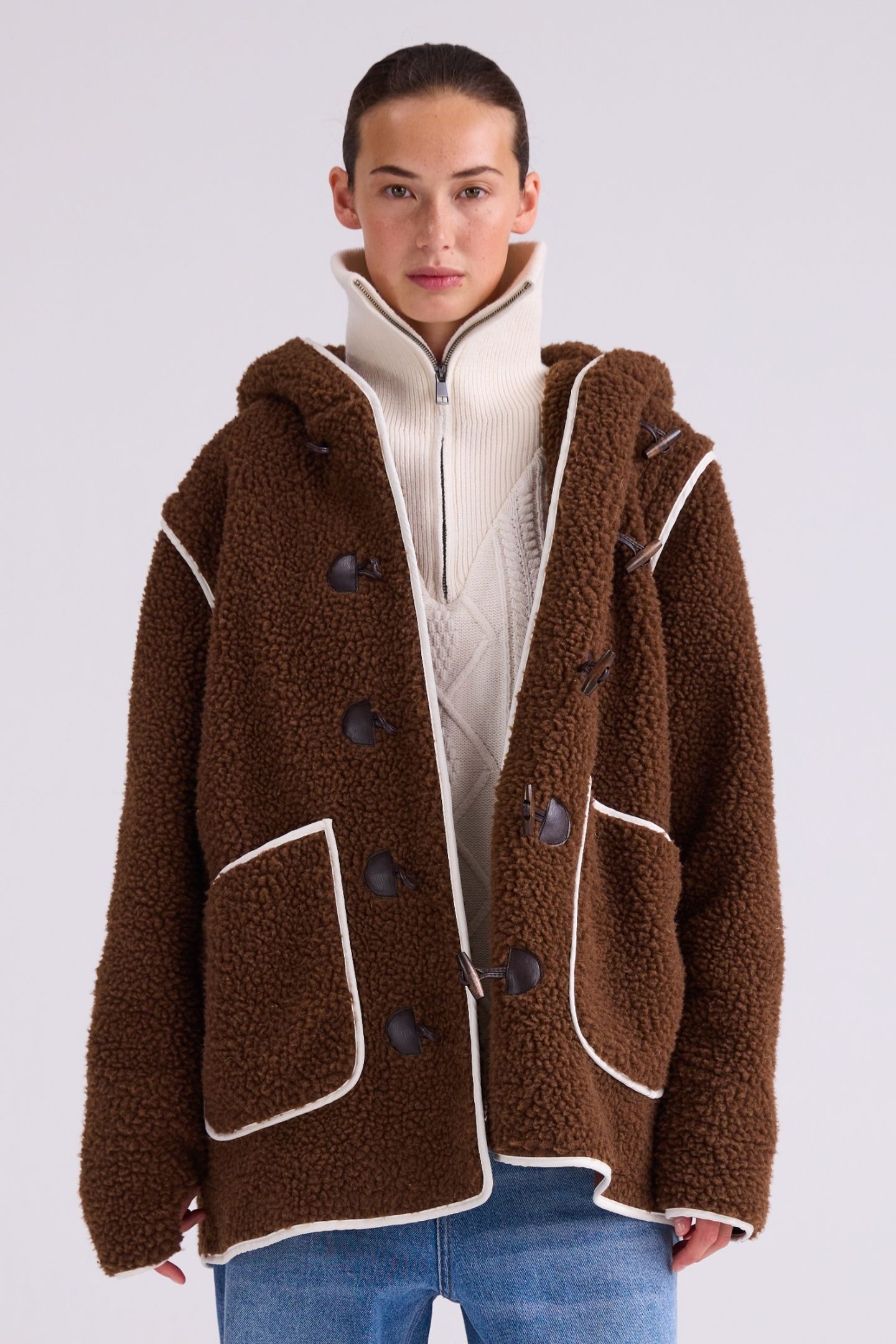 ALIS TEDDY JACKET BROWN 4