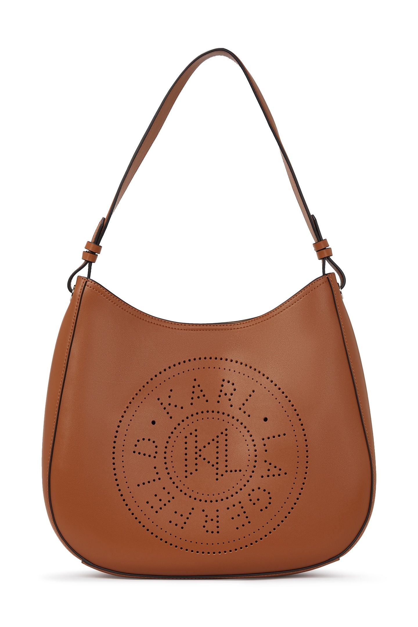 K/CIRCLE HOBO BAG PERFORATED DARK TAN 1