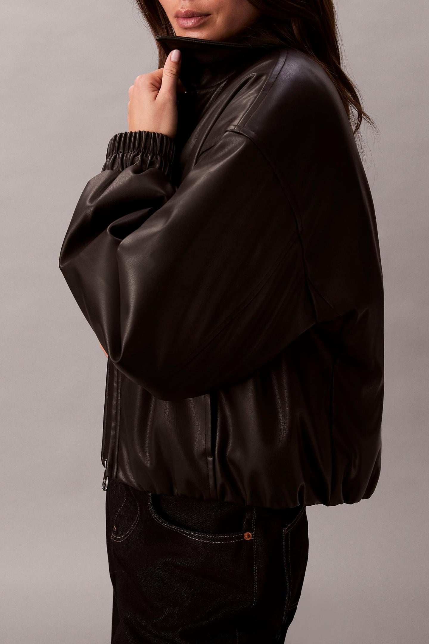 FAUX LEATHER JACKET BLACK 4