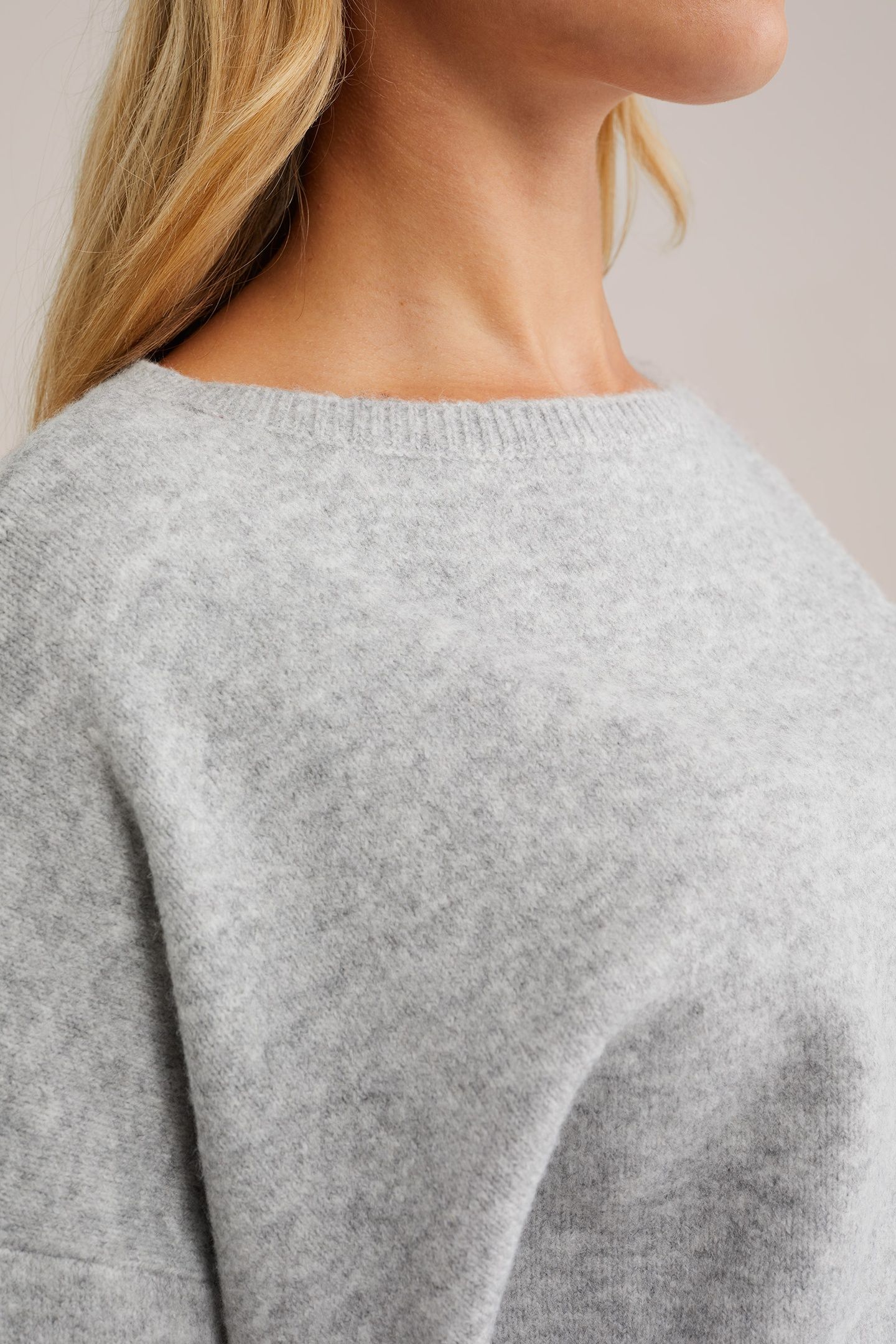 KNITTED PULLOVER BLENDED LIGHT GREY 5
