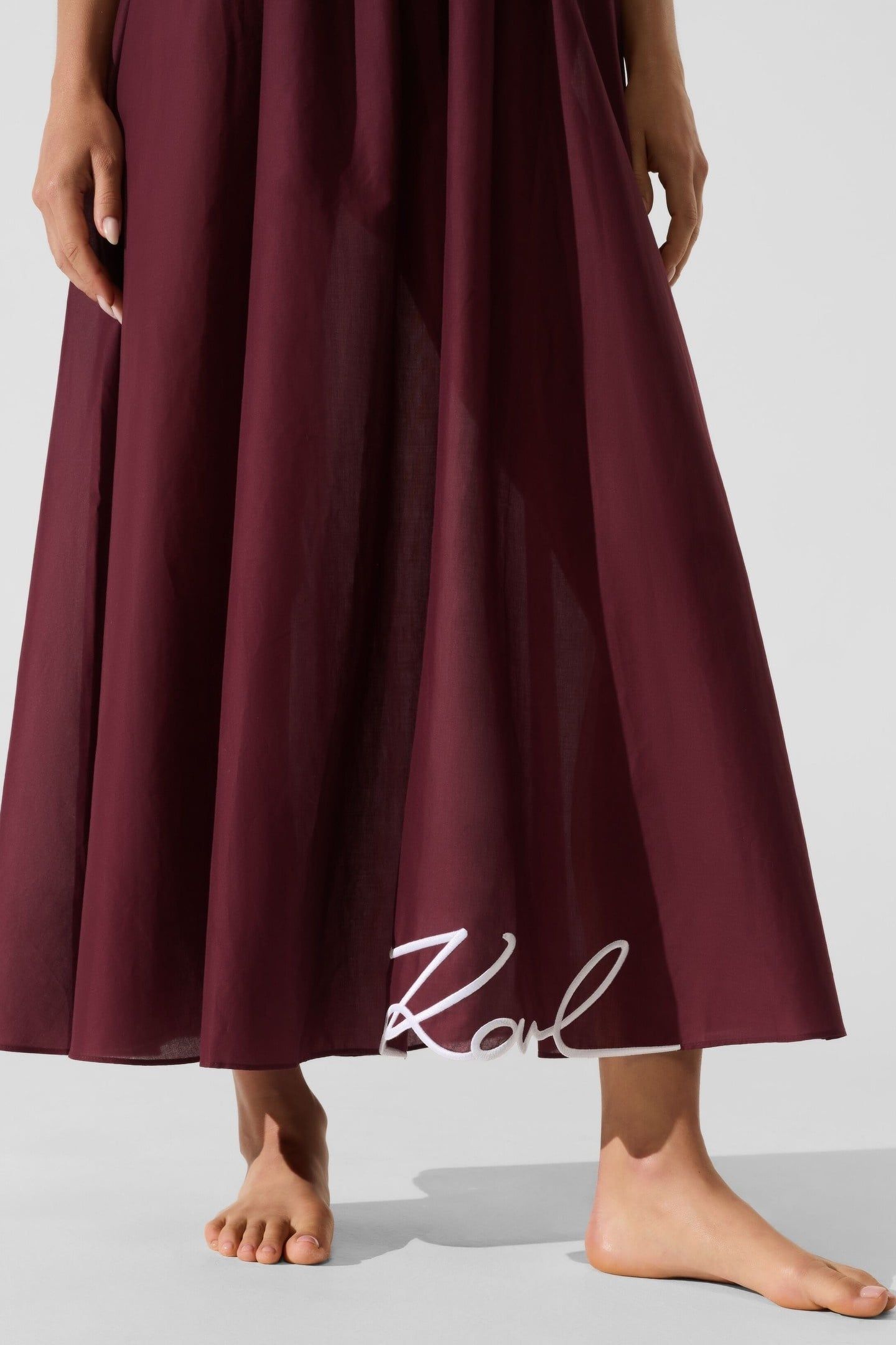 KARL DNA SIGNATURE ANKLE DRESS WINDSOR BURGUNDY 4