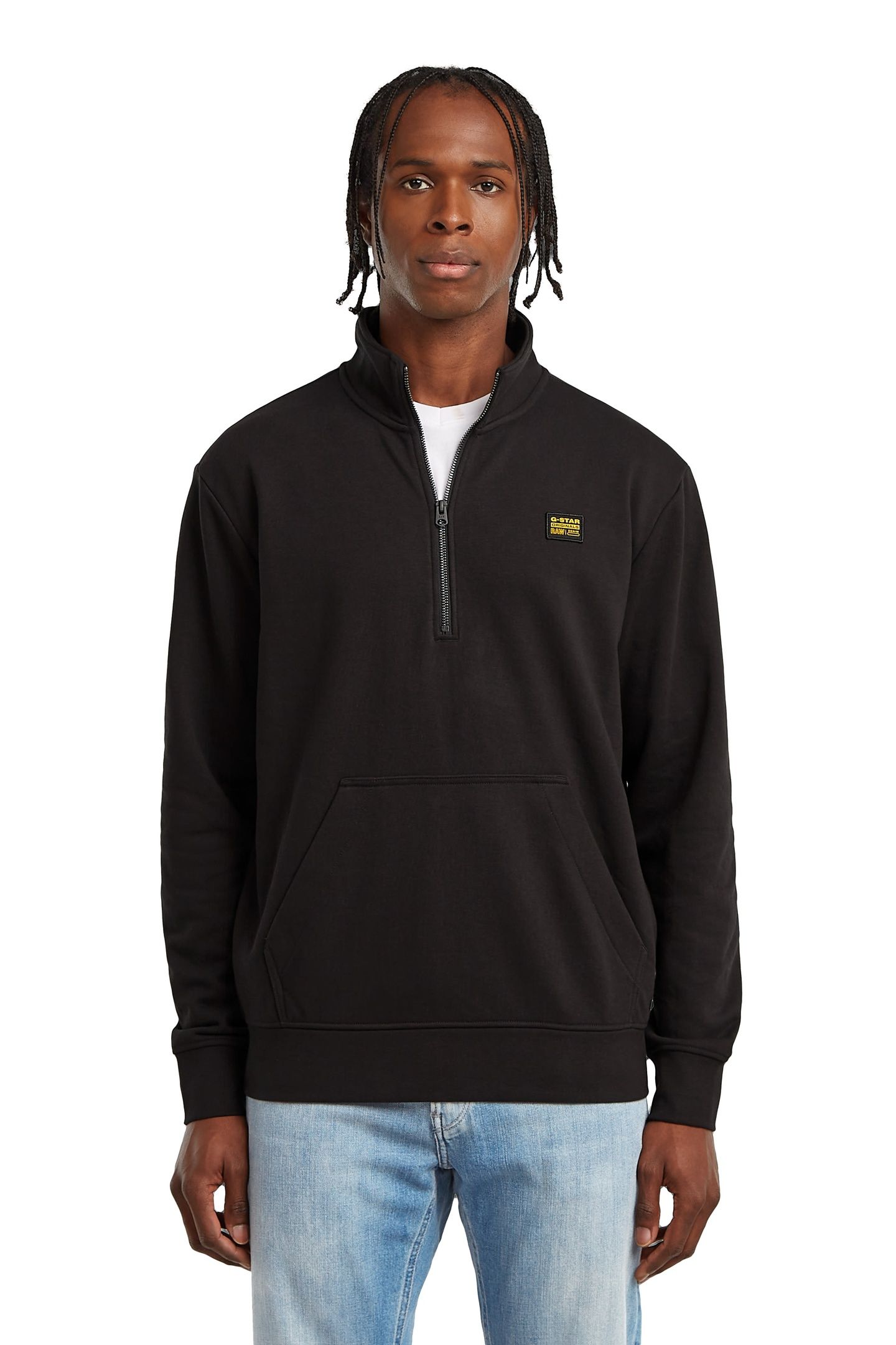 HALF ZIP SWEATER LABEL BADGE BLACK 2