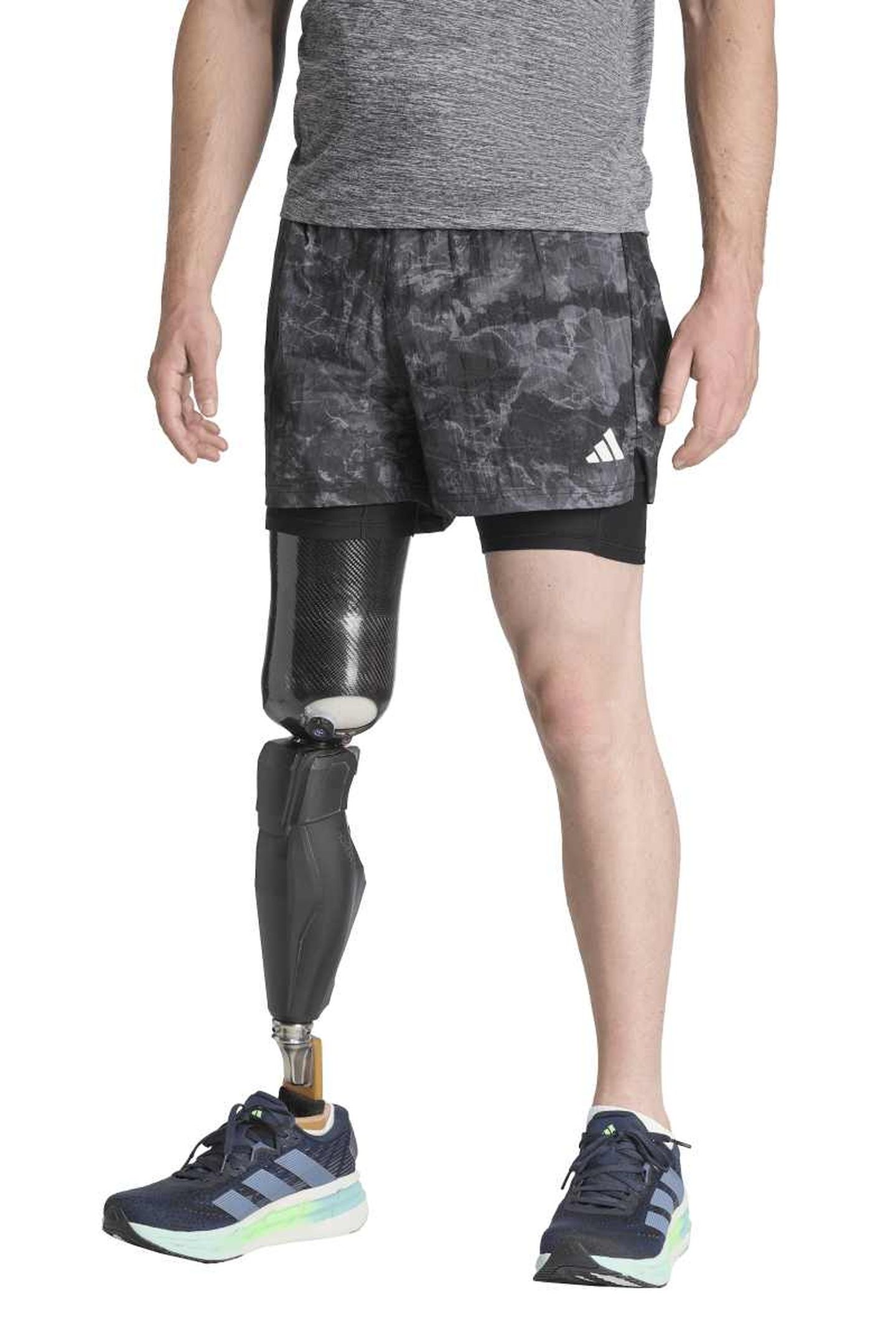 UNISEX PERFORMANCE OWN THE RUN SPRAY DYE 2IN1 SHORT GREY FOU 1