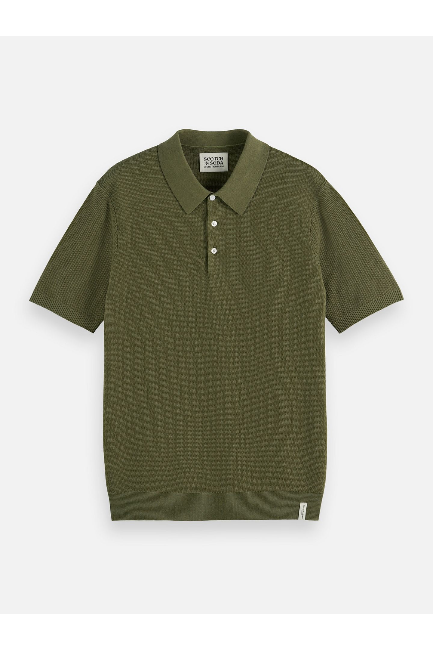 STRUCTURED KNITTED REGULAR-FIT POLO OLIVE NIGHT 4