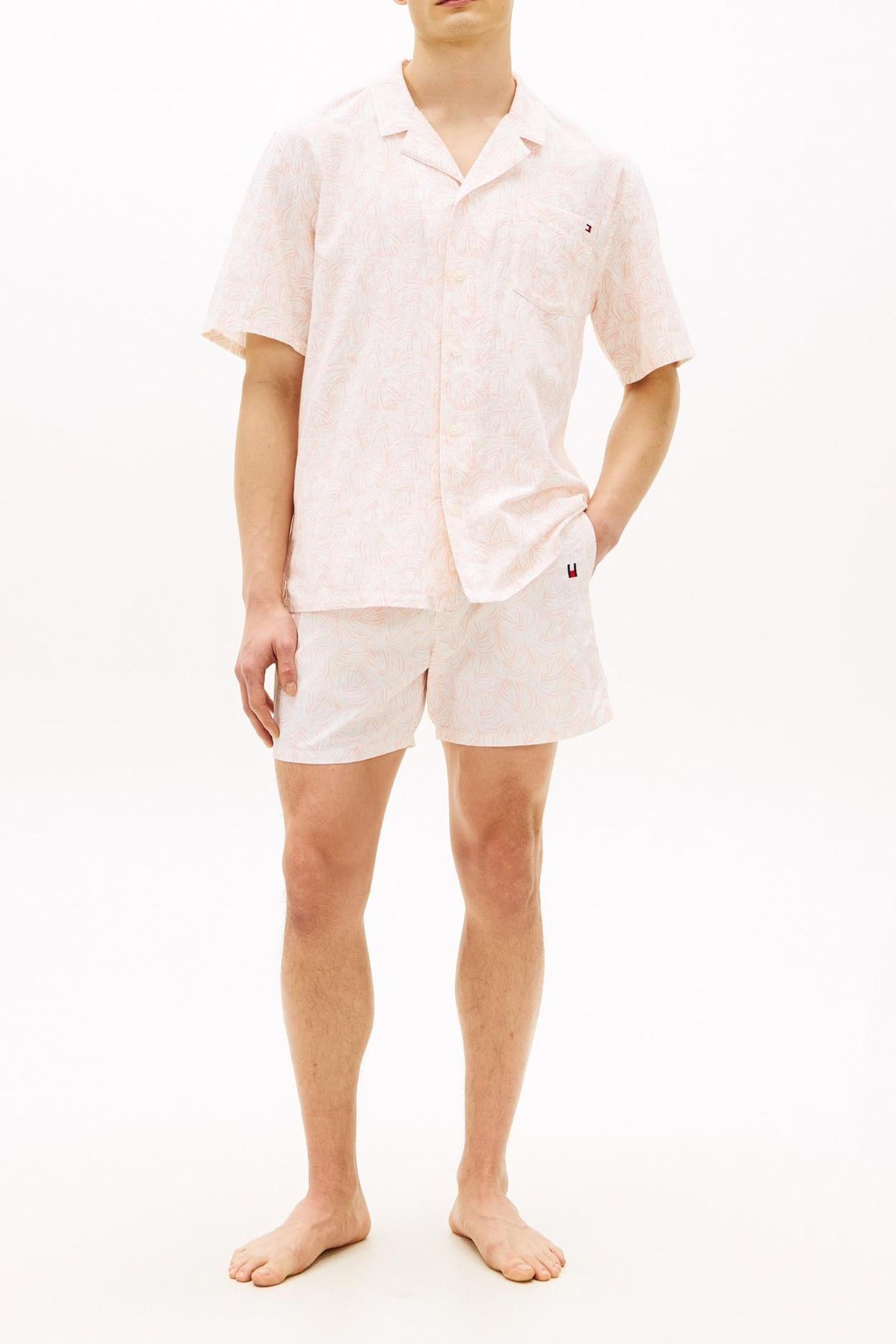 WOVEN BOWLING SHIRT PALM LEAF DELICATE PETAL 1