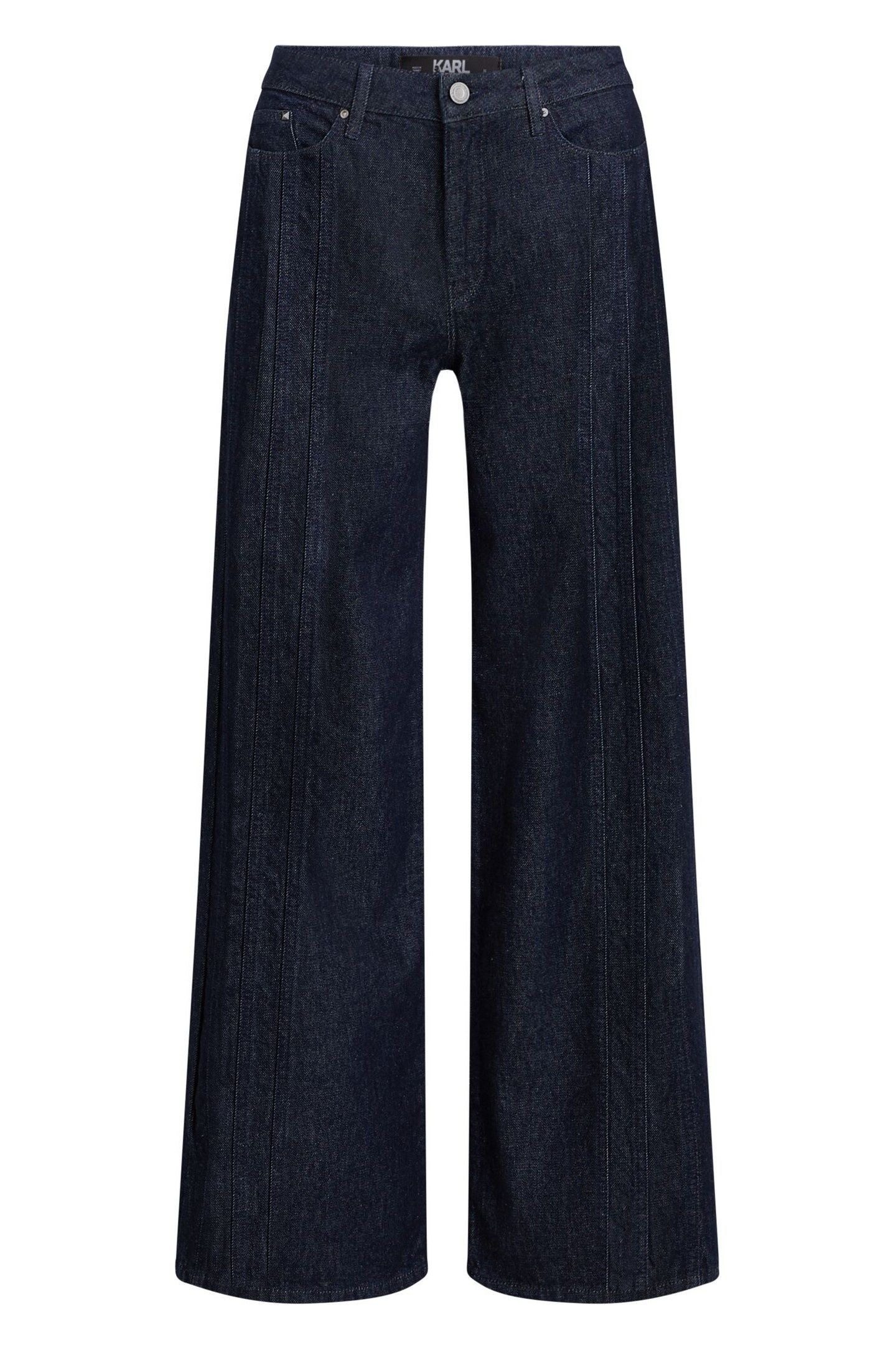 MID RISE WIDE LEG DENIM PANTS DARK BLUE 3