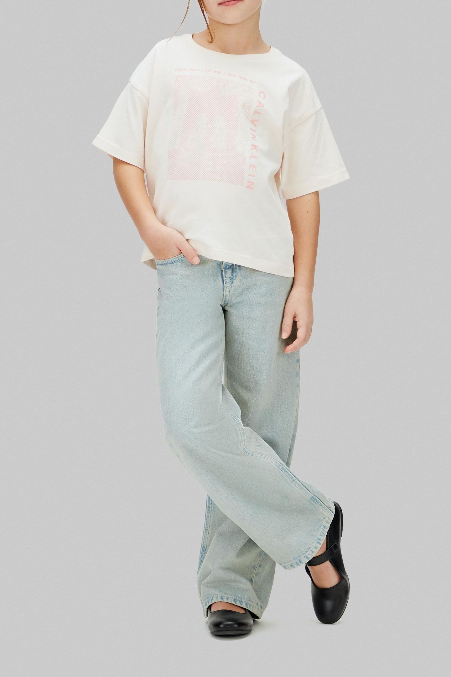 GIRLS CK BRIDGE GRAPHIC SS T-SHIRT PEARL 2