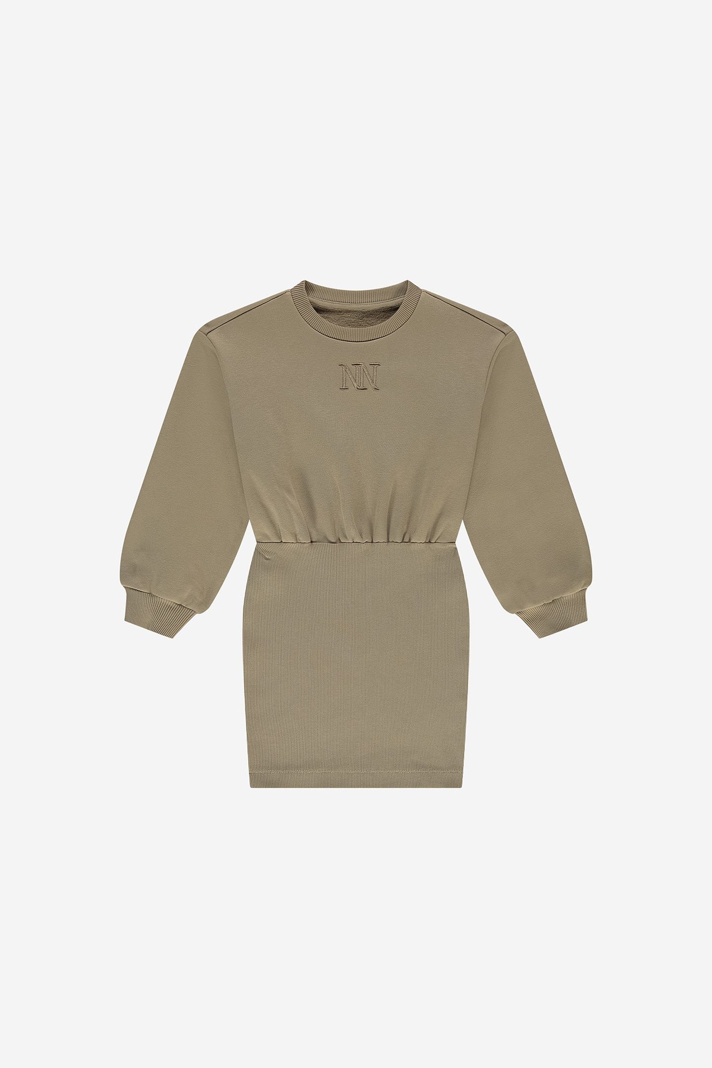 LONGSLEEVE AAIKE SWEATDRESS DARK HUMMUS 1