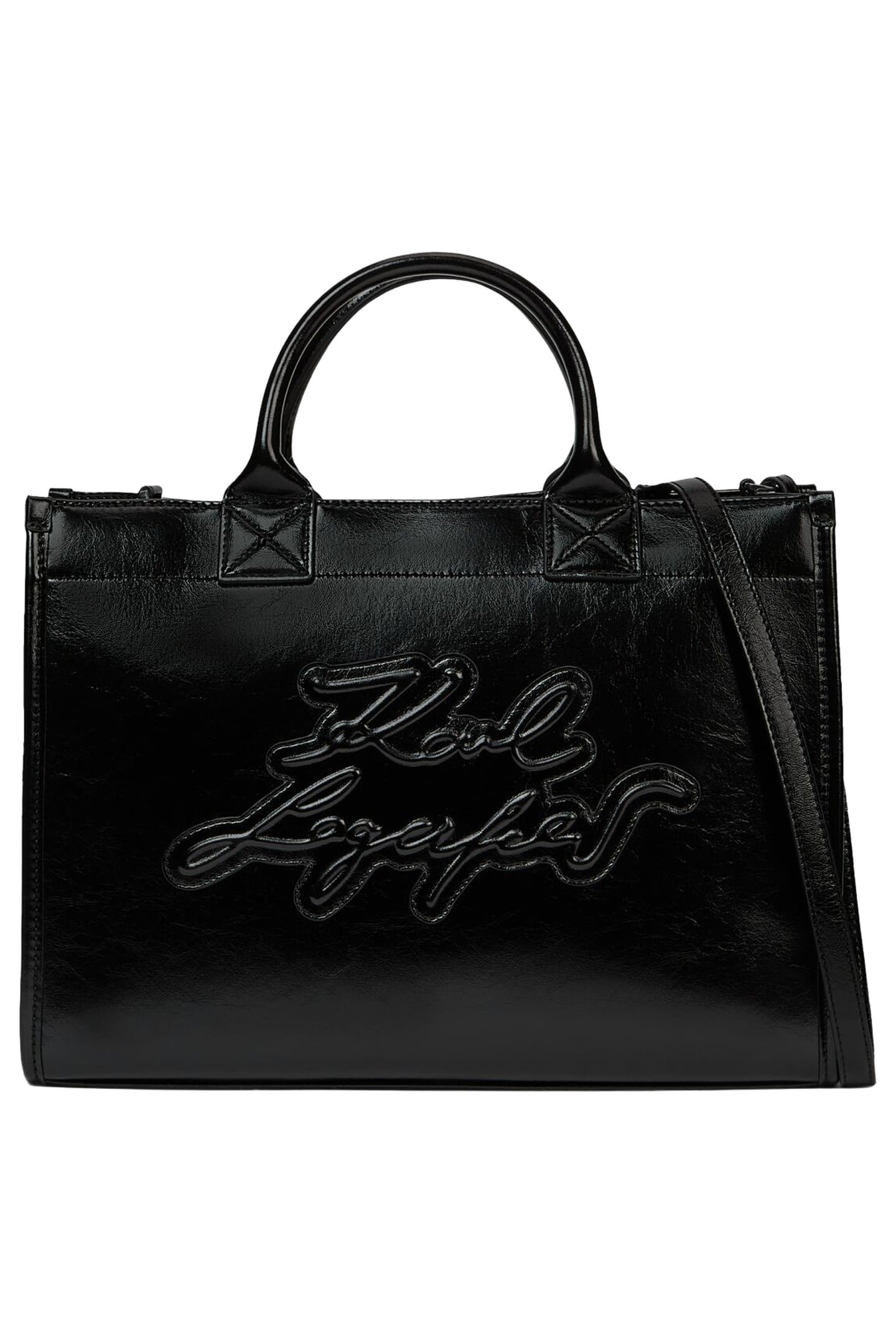 K/SHOPPER TEXT TOTE BLACK 1
