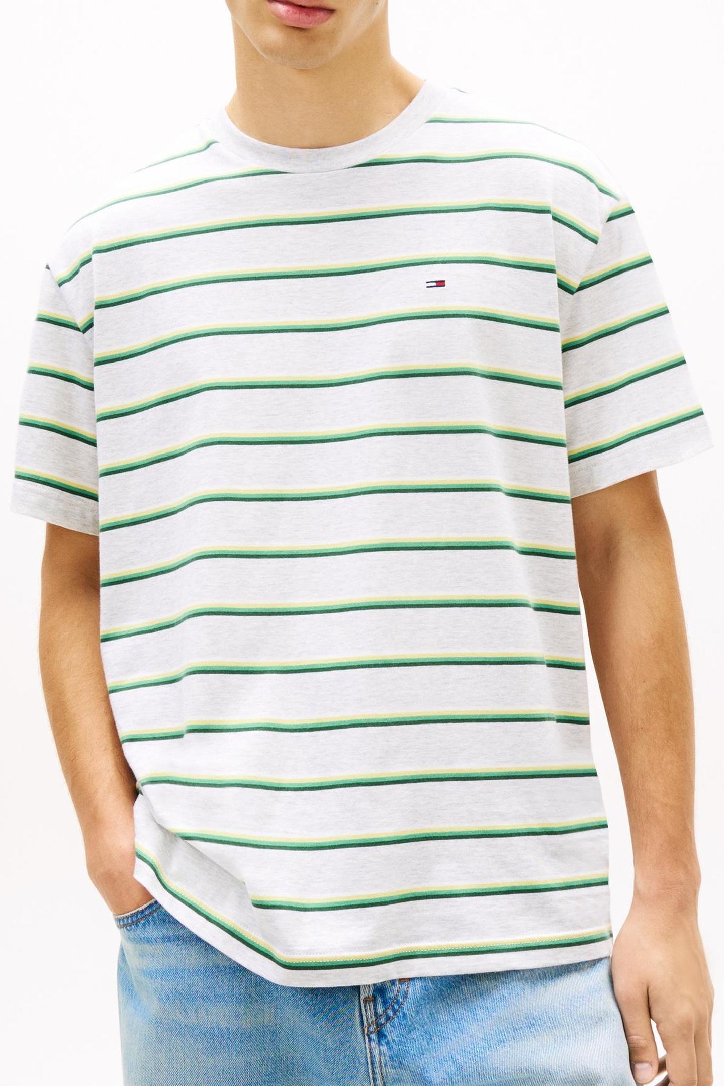 TJM RELAXED STRIPE SS TEE ICE GREY HEATHER STRIPE 1