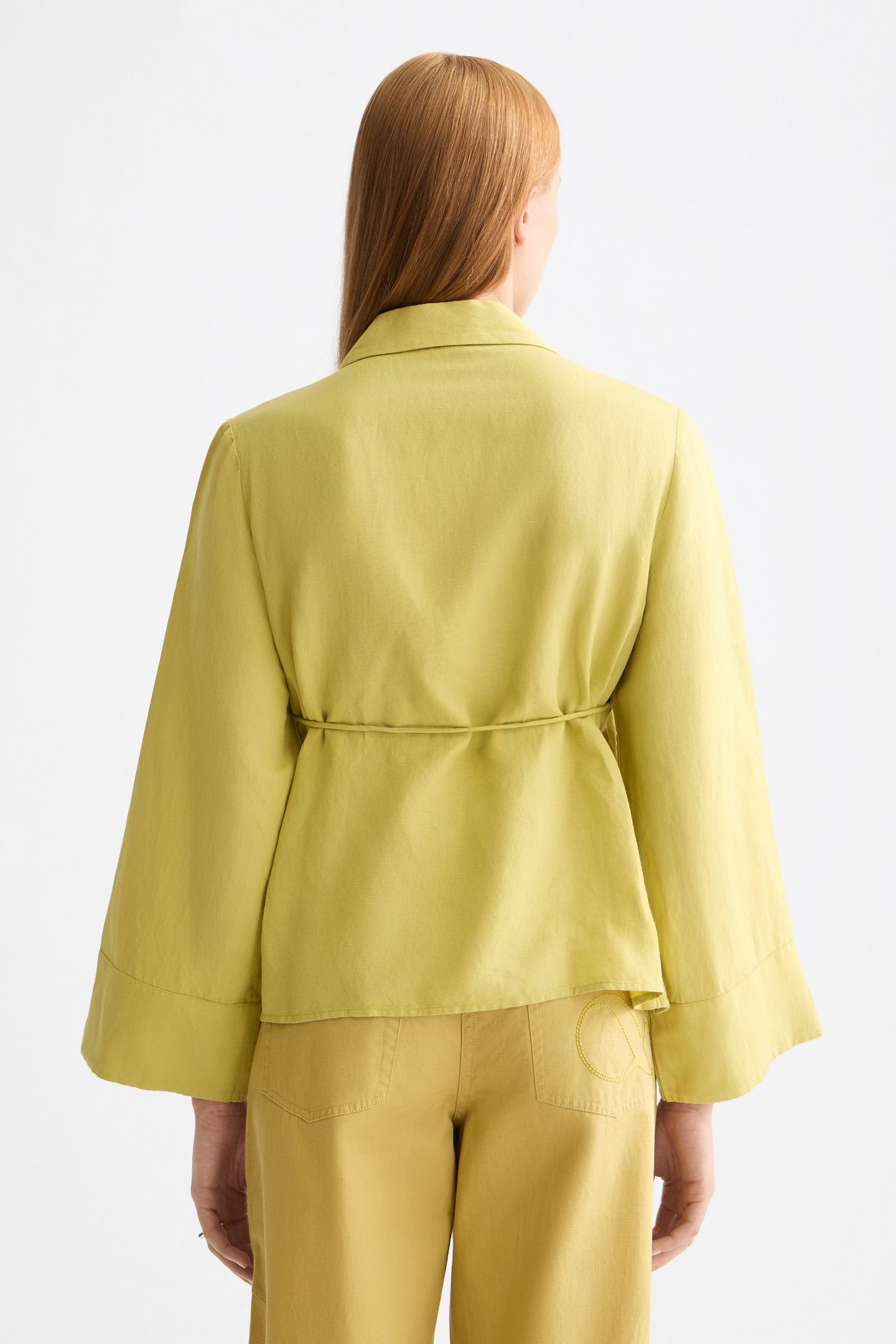 WRAP SHIRT WITH TIE CLOSURE GOLDEN GREEN 3