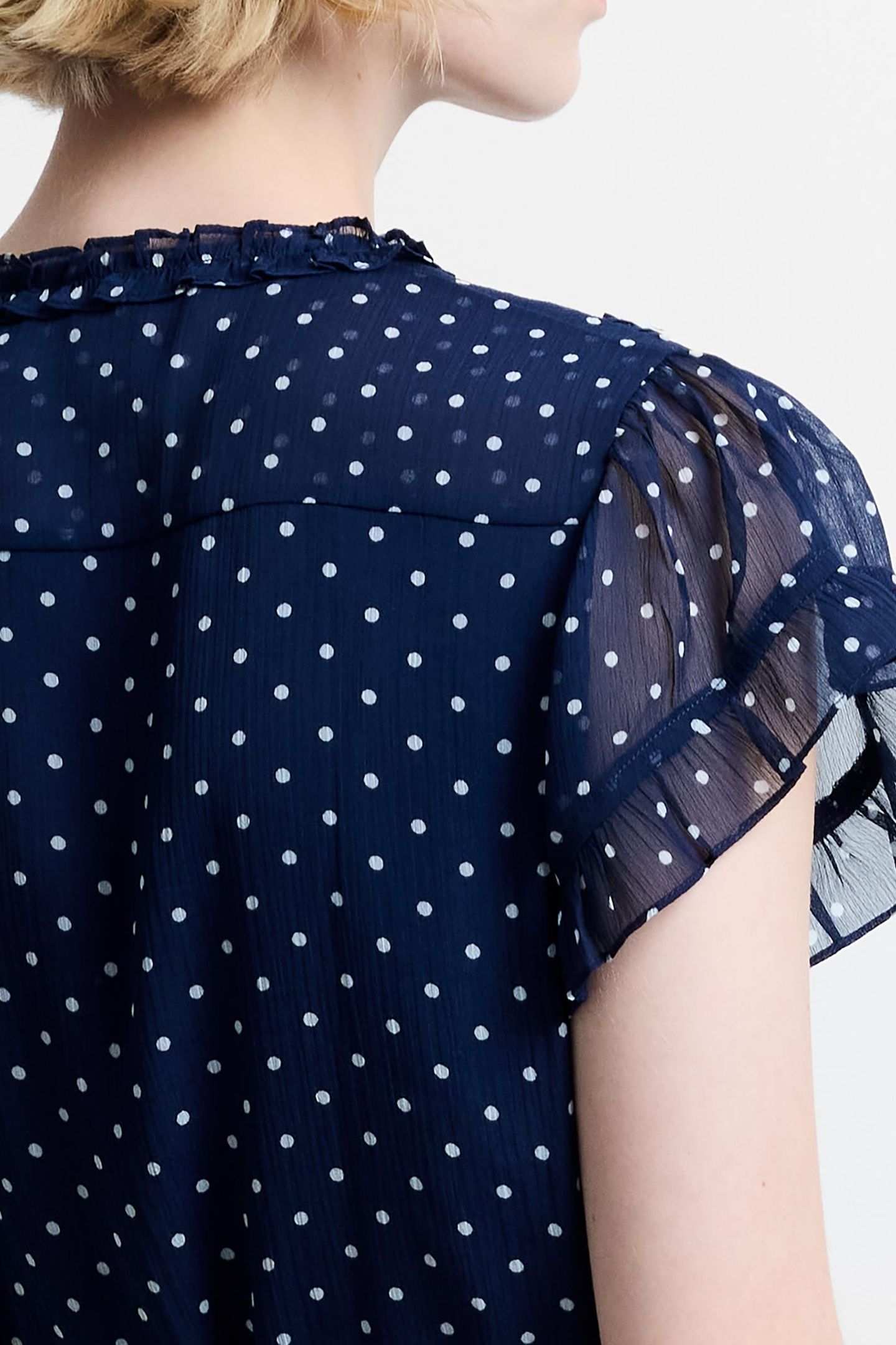 POLKA RUFFLE DRESS K NAVY/SUMMER WHITE 4