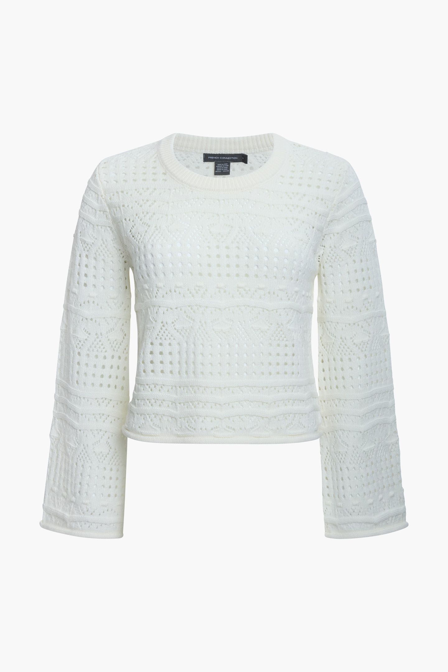 CROCHET BOBBLE KNIT SUMMER WHITE 2