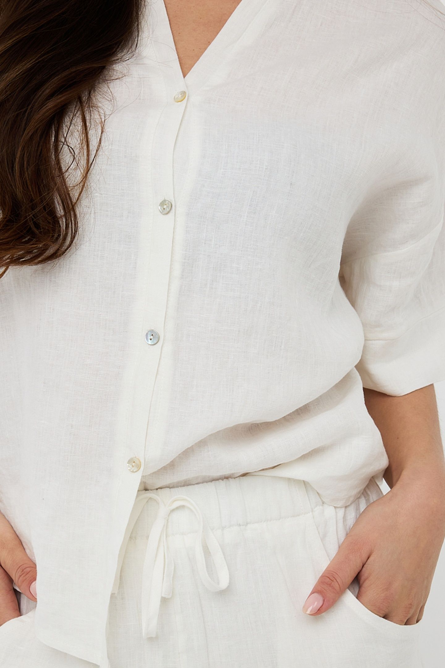BLOUSE OVERSIZED LINEN OFF WHITE 6