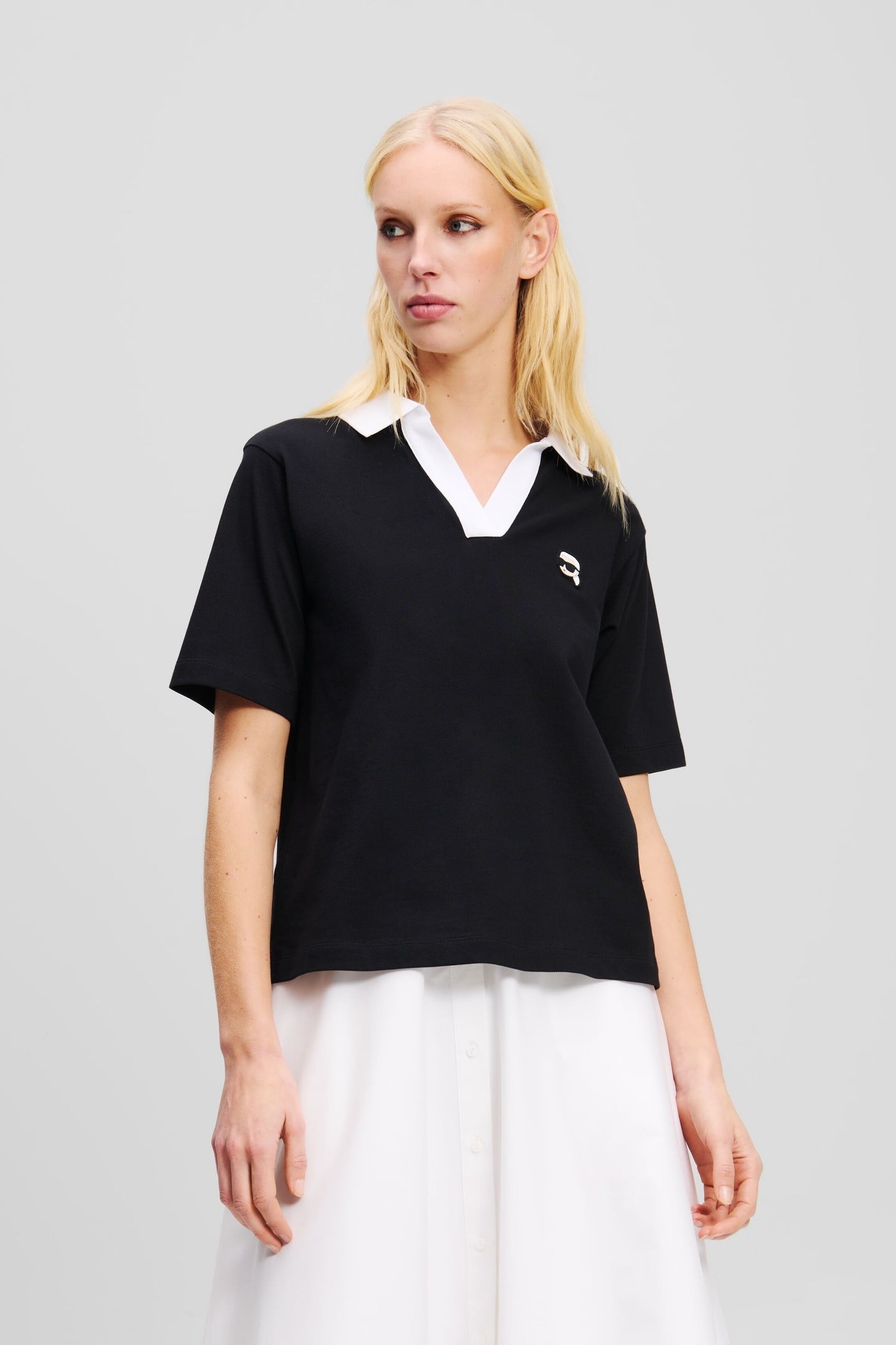 IKON PATCH POLO T-SHIRT BLACK 1
