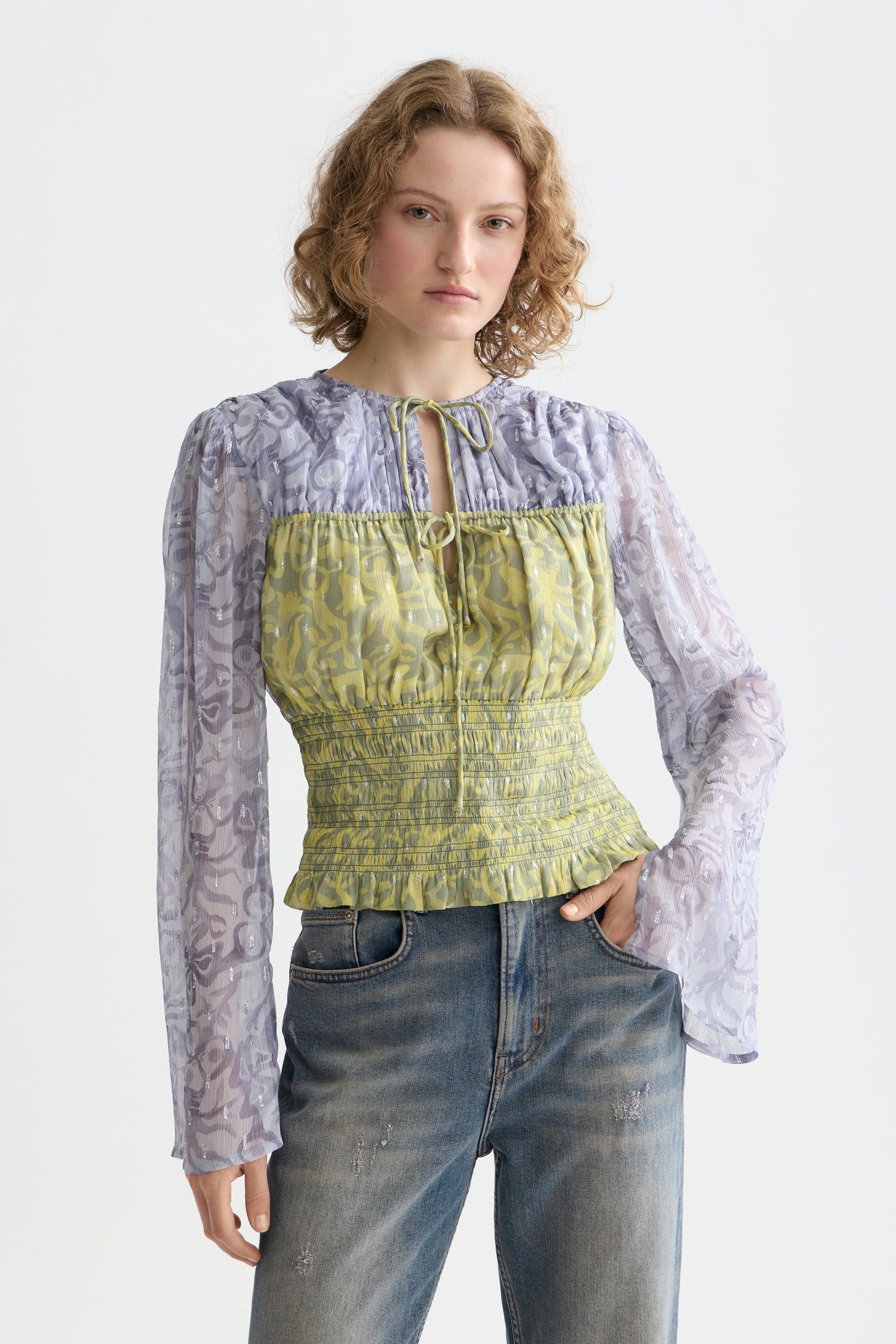 SMOCKED WAIST TOP DANCER LAVENDER 1