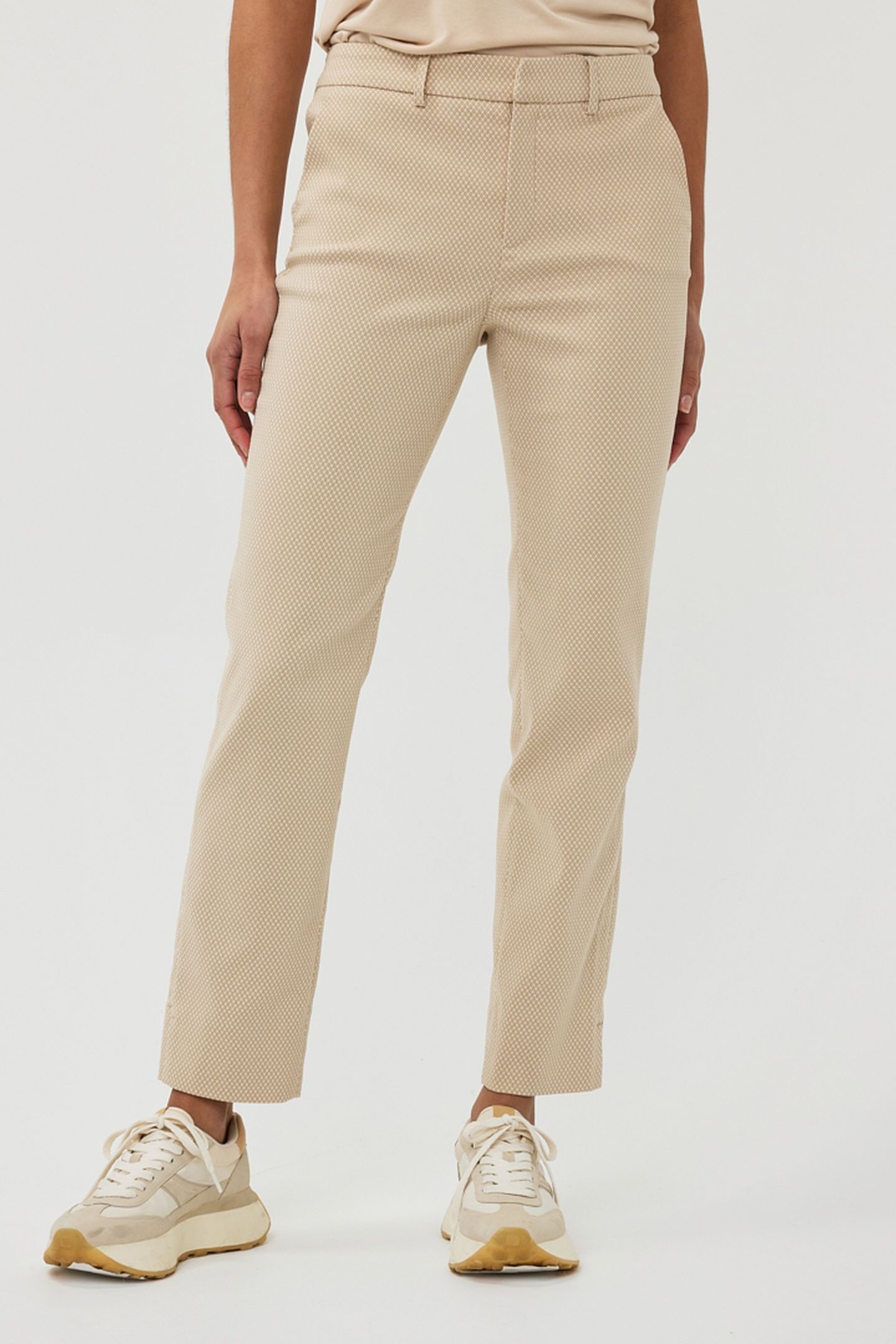TROUSERS JACQUARD SQUARE SAND 3