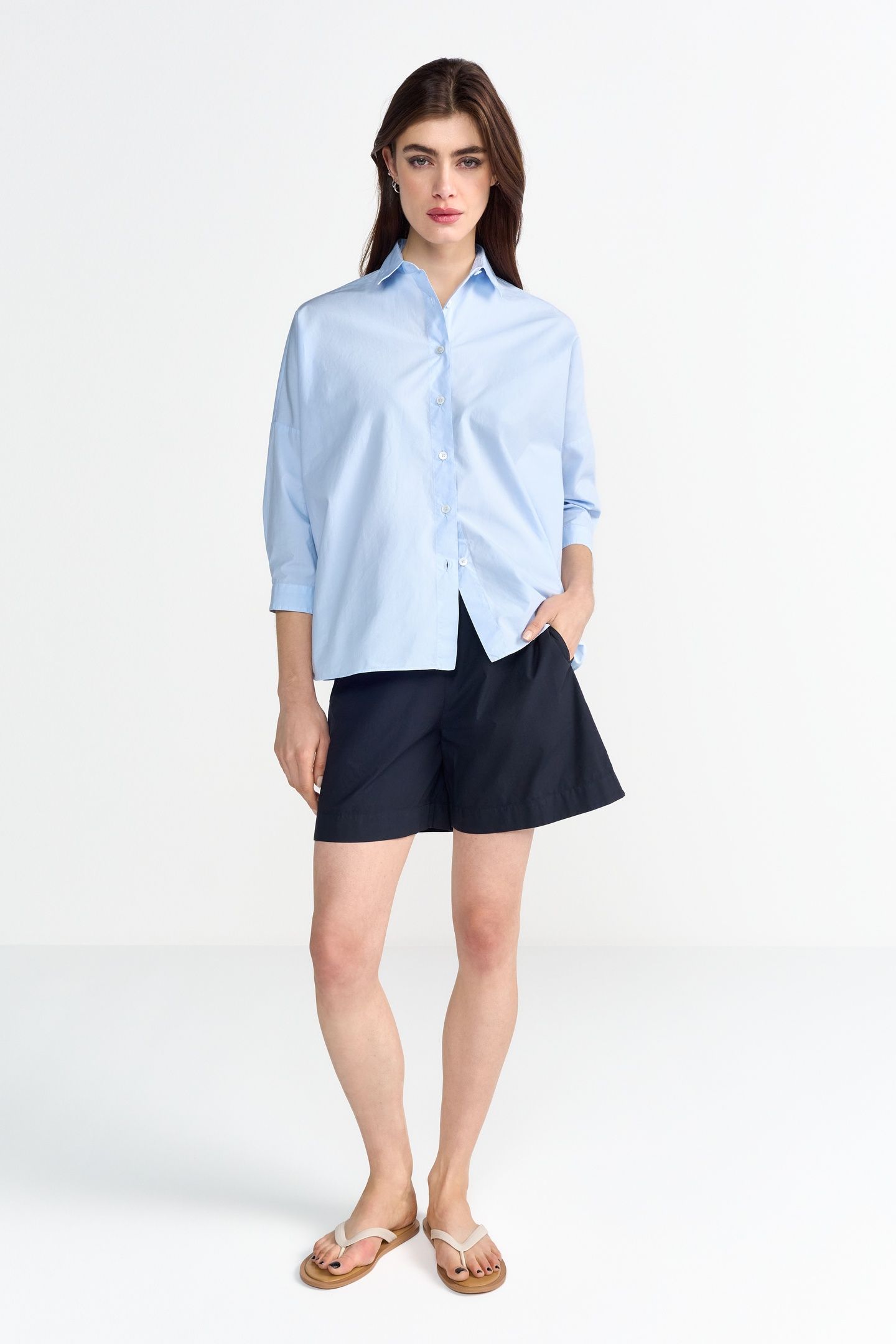 COTTON BLOUSE SKYWAY BLUE 1