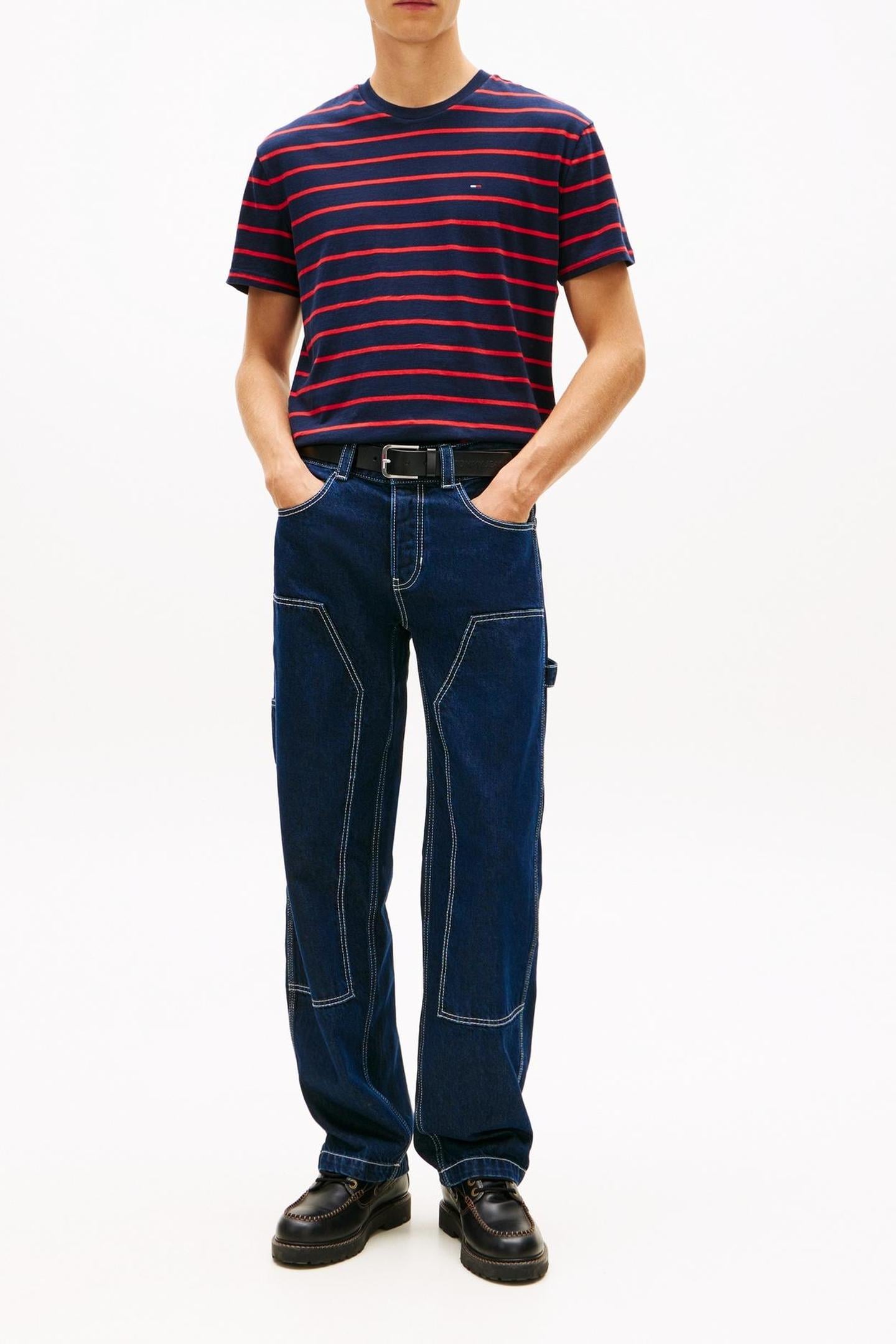 TJM REGULAR STRIPE SS TEE DARK NIGHT NAVY STRIPE 1