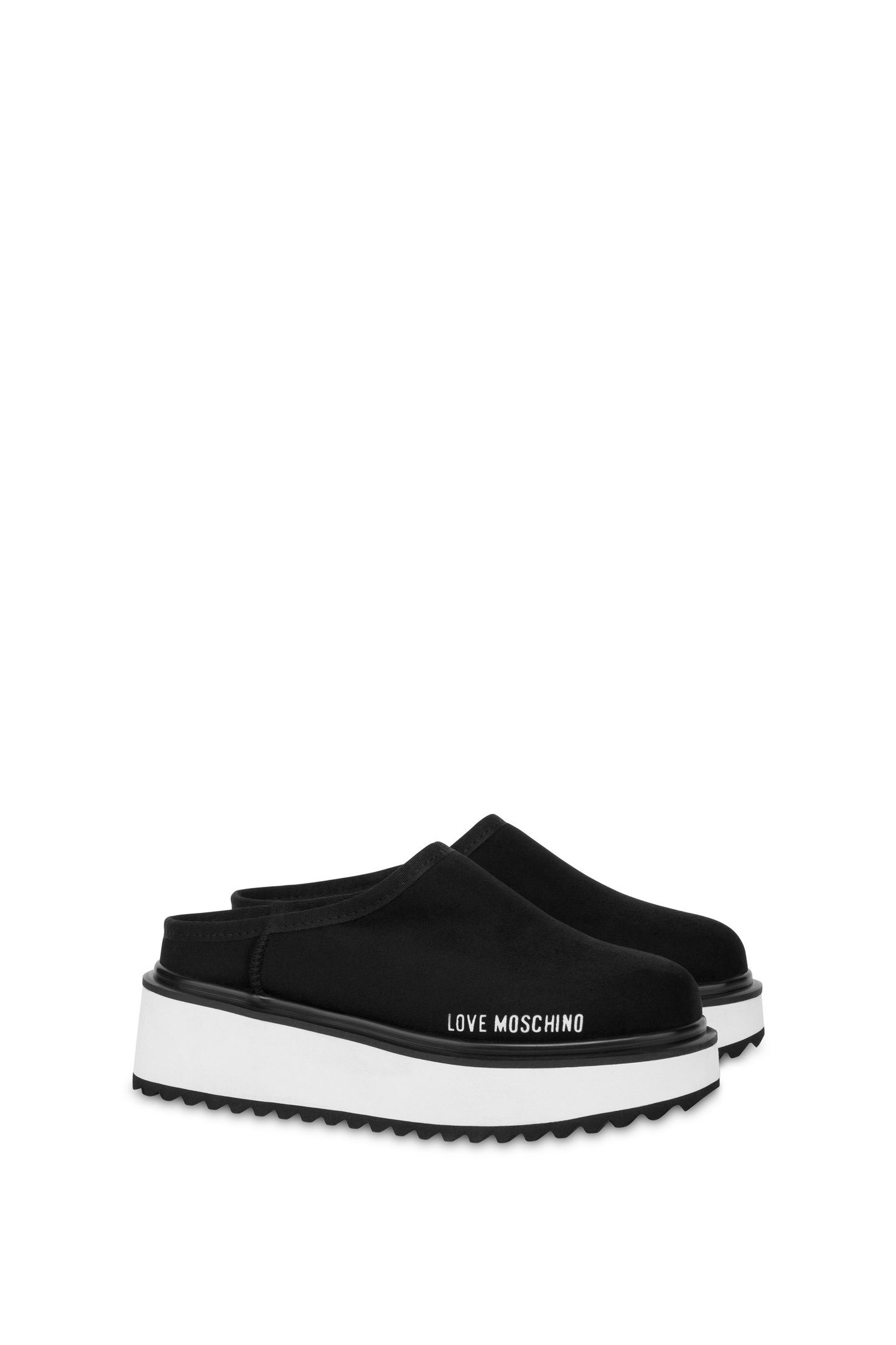 PLATFORM POWER VELOUR CLOGS BLACK 2