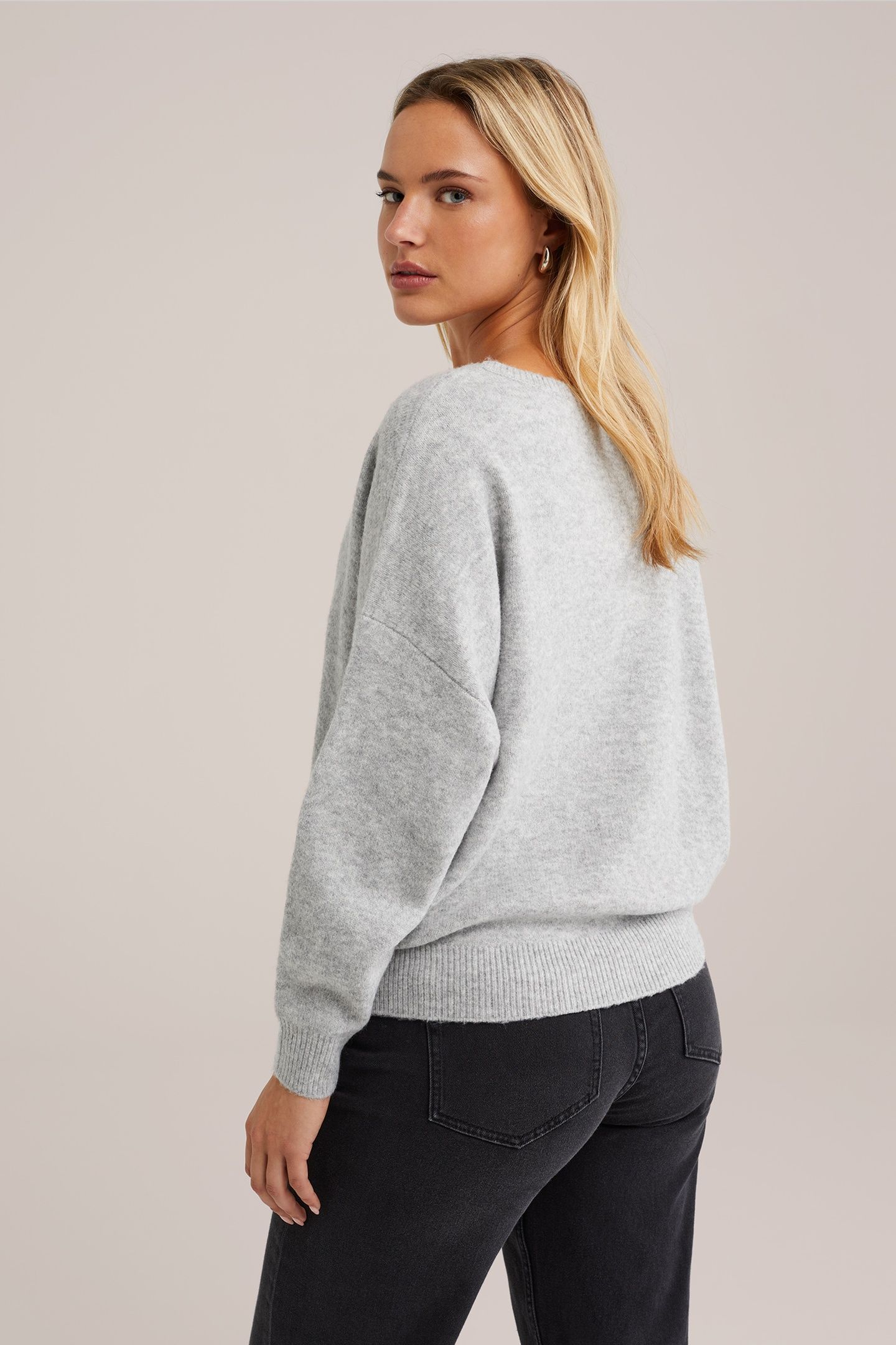 KNITTED PULLOVER BLENDED LIGHT GREY 3