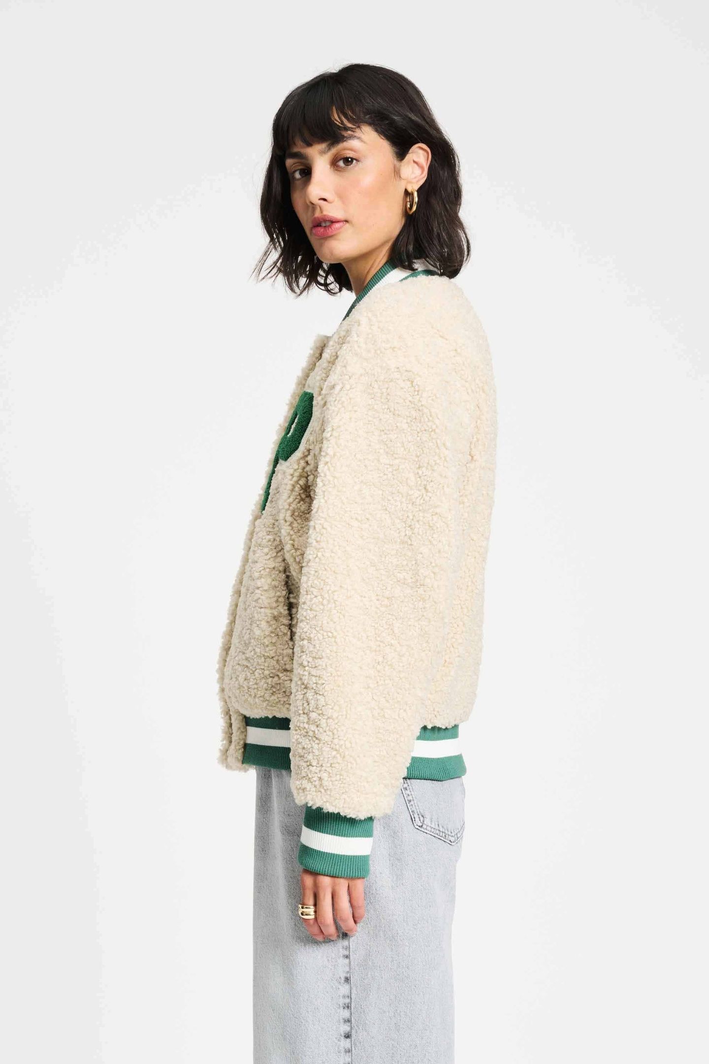 JACKET - TEDDY BASEBALL ECRU 4