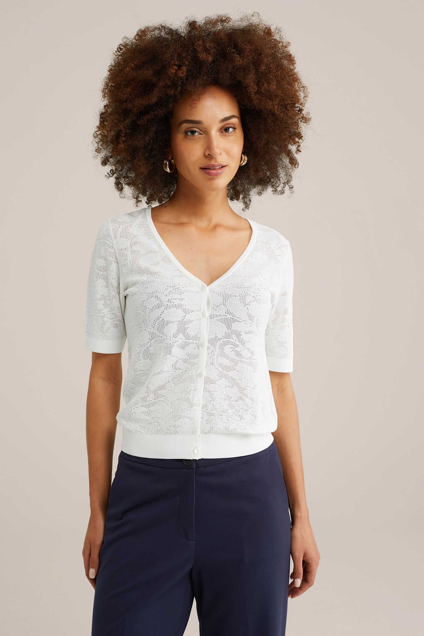 KNITTED CARDIGAN OFF-WHITE 1