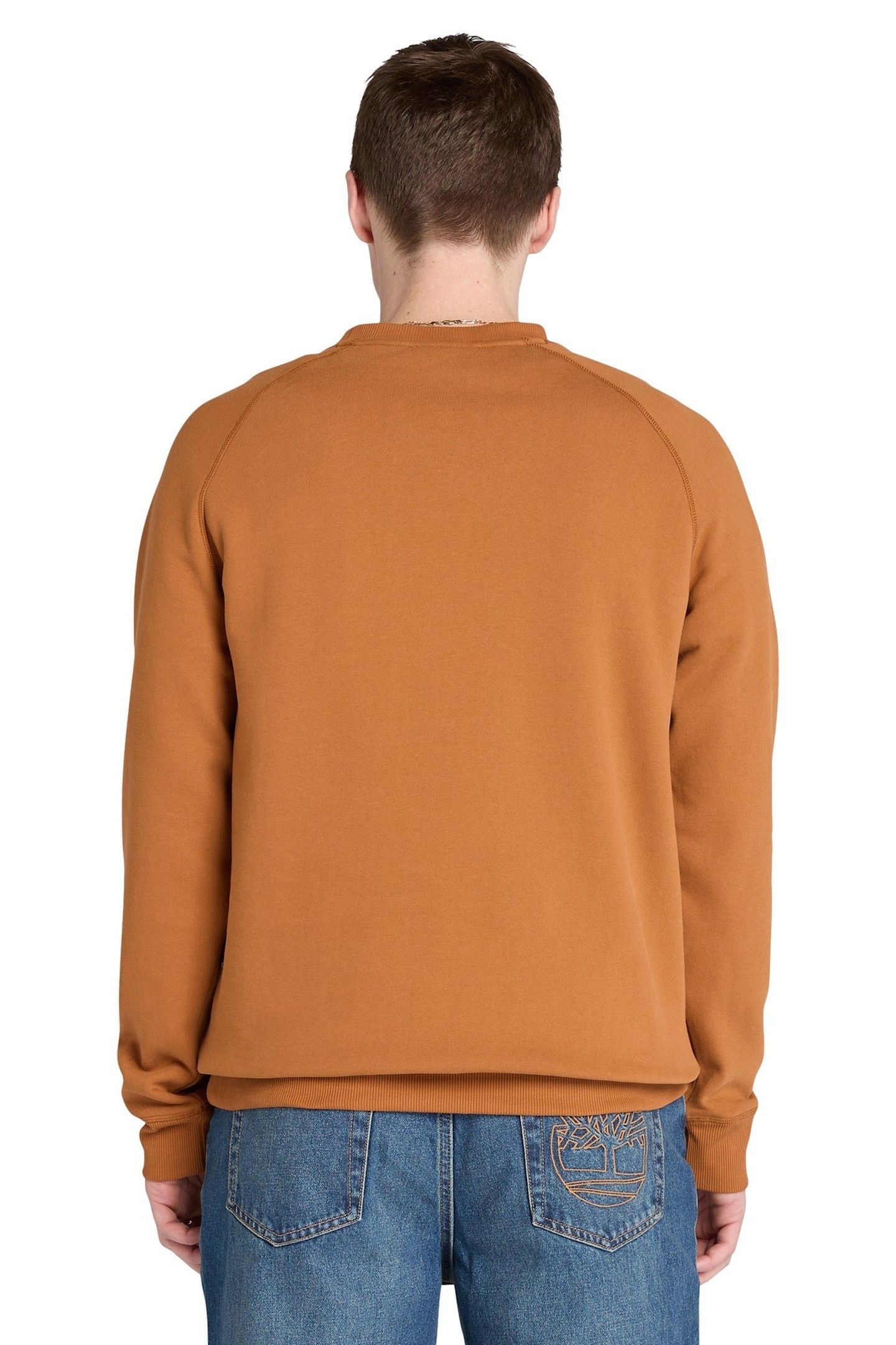 BRUSHED BACK CREW SWEATSHIRT LEATHER BROWN 3