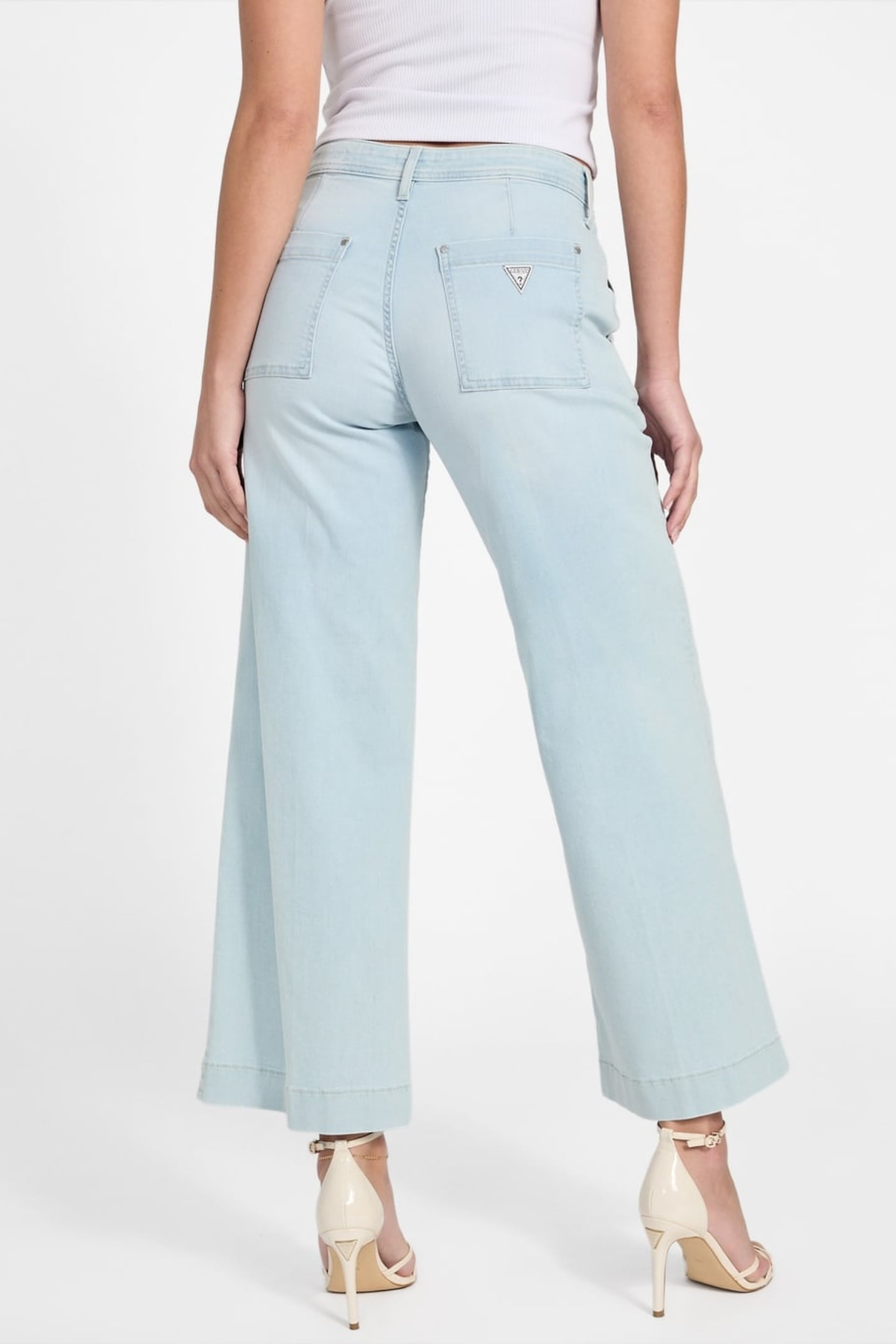 GUESS ECO ZOYA WIDE LEG CROP NUAGE LIGHT 1