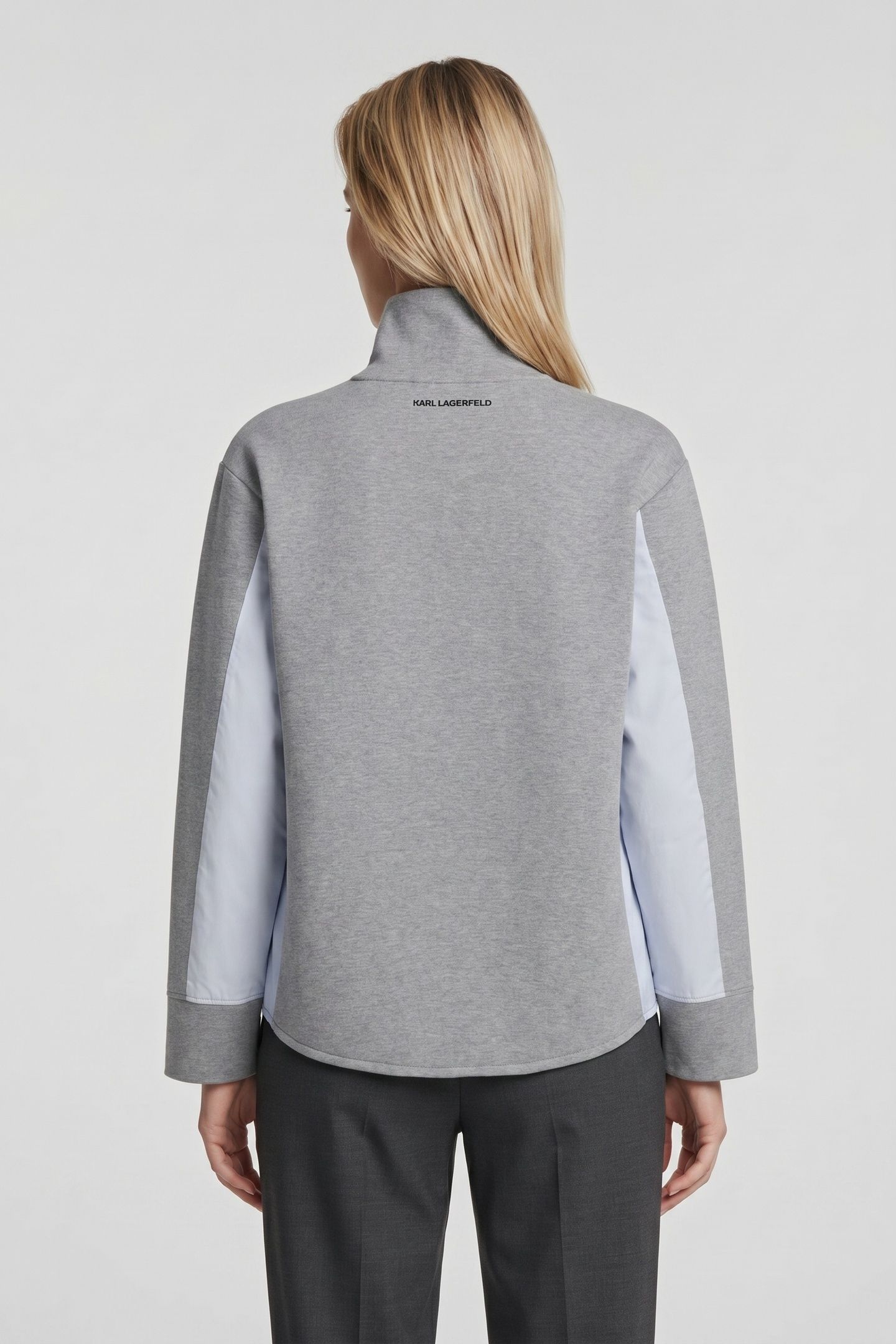 IKON FABRIC MIX ZIP UP LIGHT GREY MELANGE 2