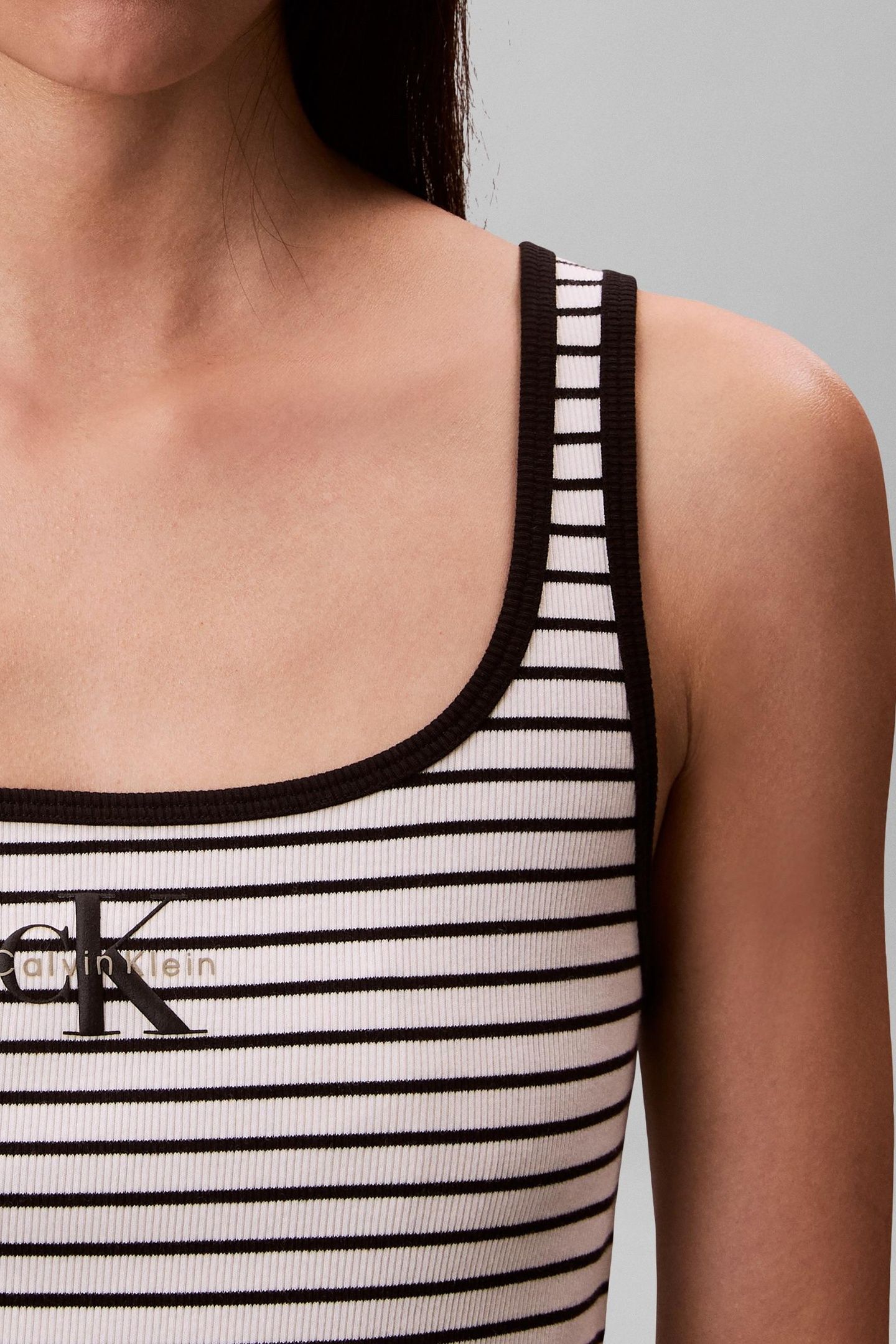 STRIPED MONOLOGO TANK TOP BLACK STRIPE 6