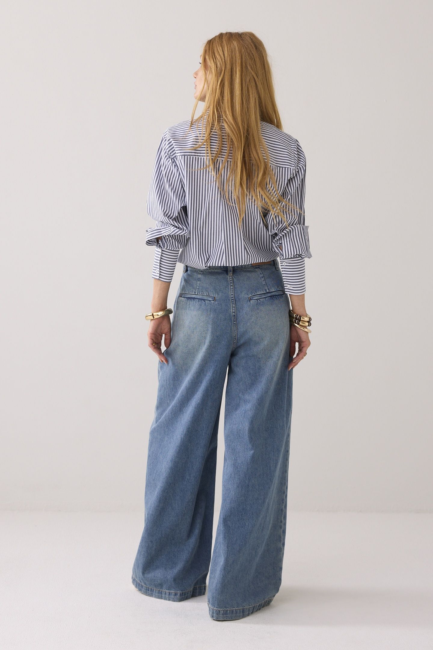 WIDE LEG JEANS VINTAGE COTTON TWILL DENIM 3