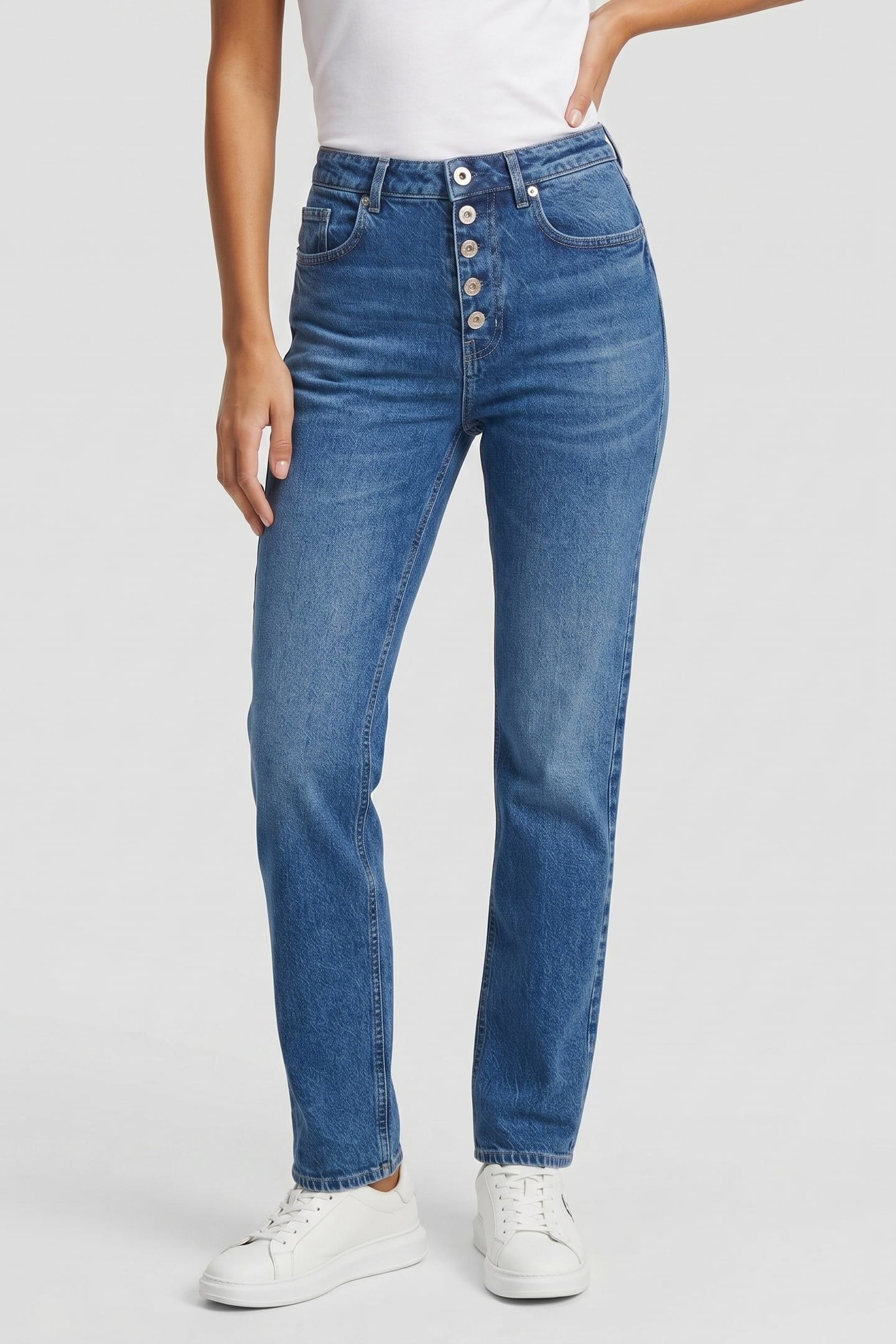 STRAIGHT SHANK DENIM DARK WASHED BLUE 1