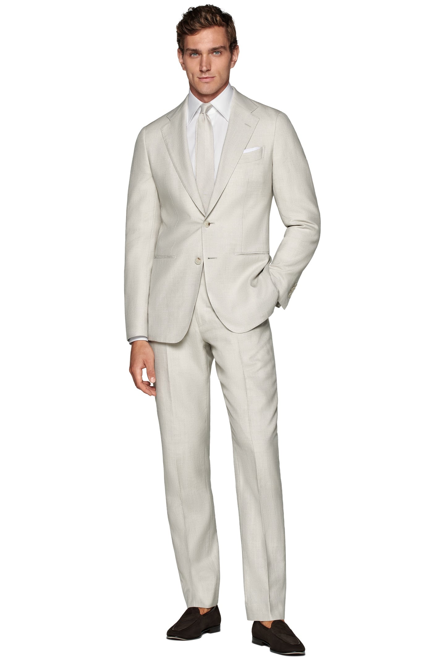 HAVANA-LIGHT BROWN-WOOL SILK LINEN NESTED SUITS LIGHT BROWN 4