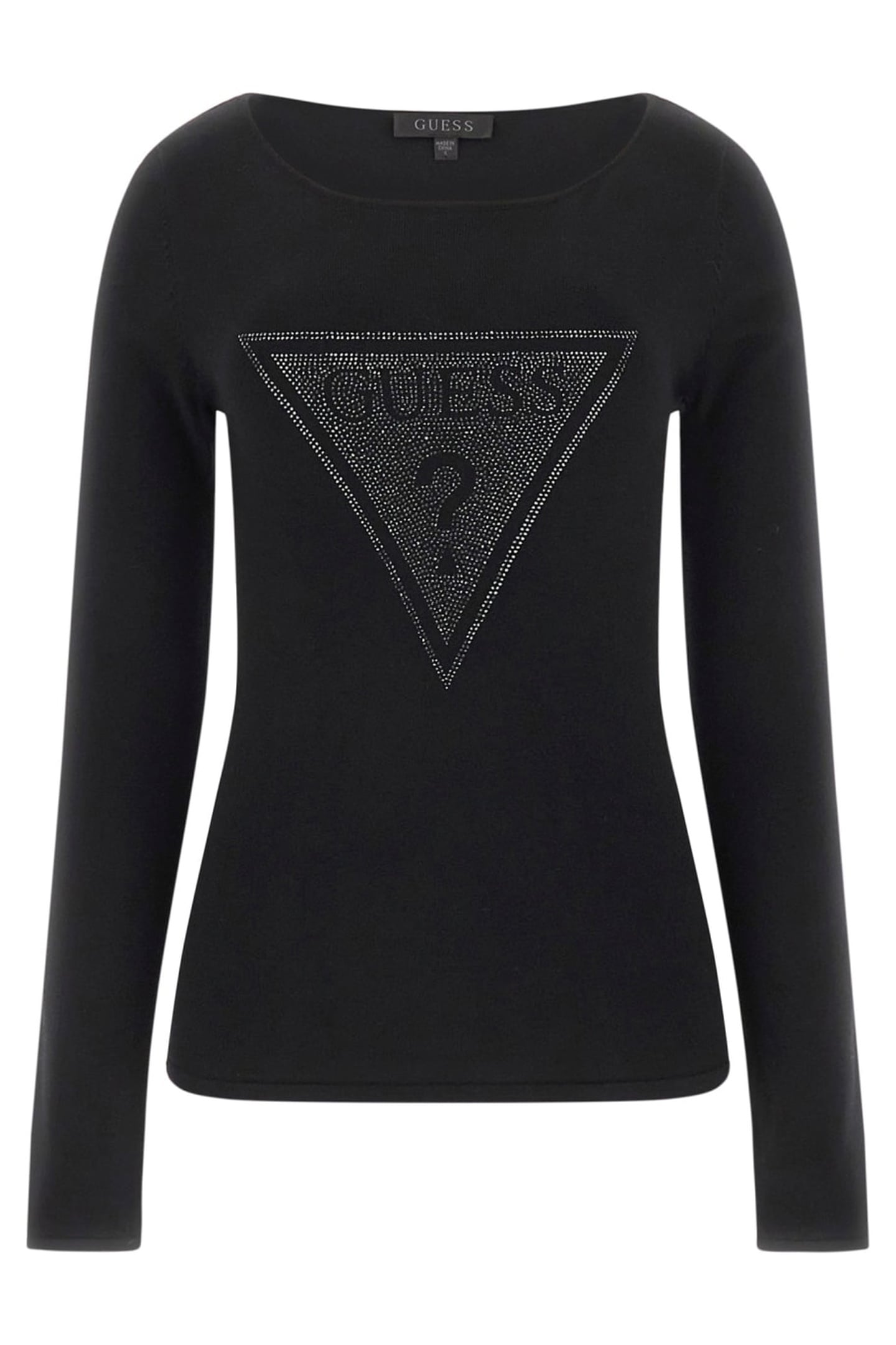 GUESS ECO LS TRIANGLE LOGO ELI JET BLACK A996 1