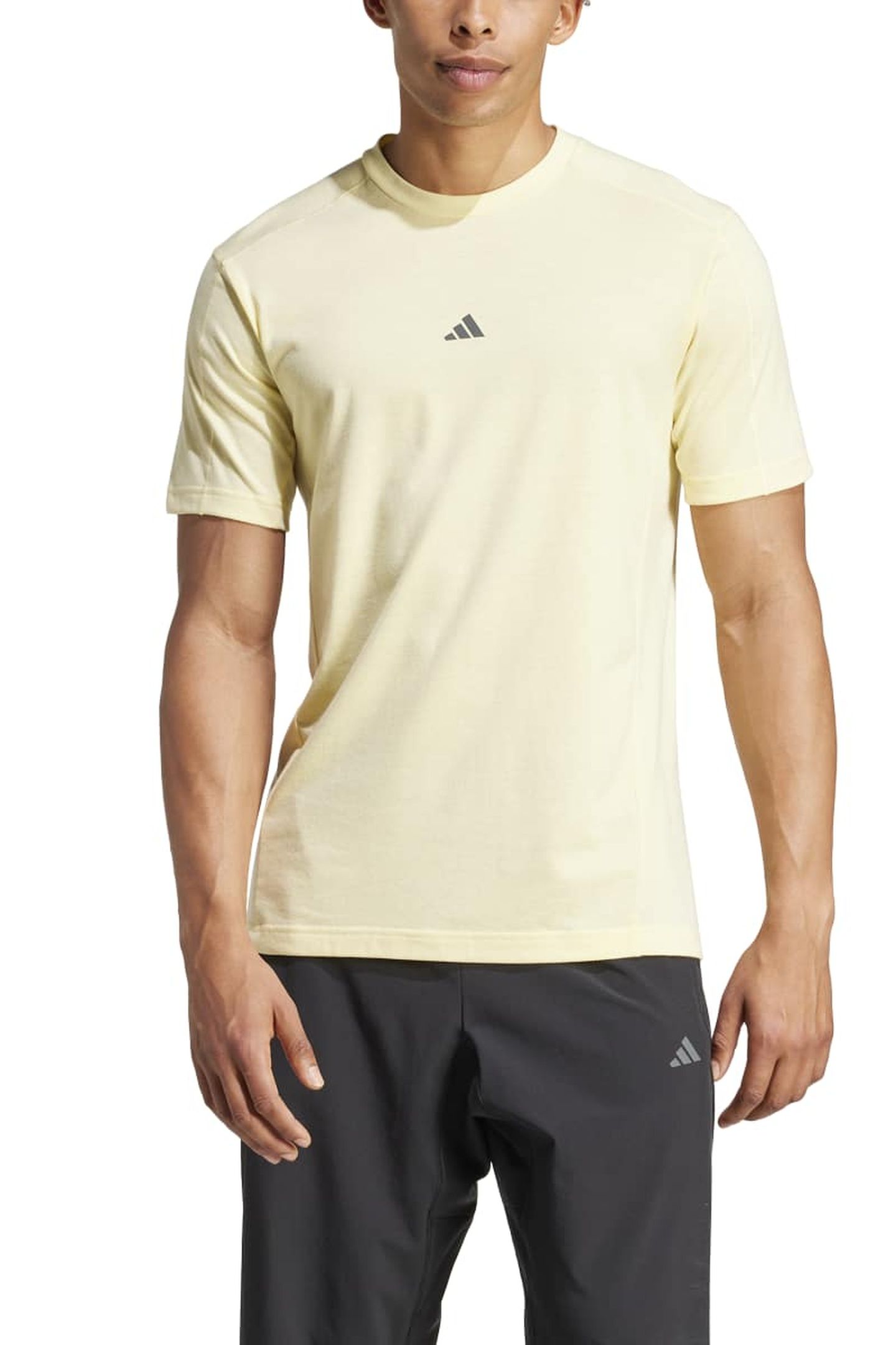 UNISEX PERFORMANCE ADIDAS YOGA TEE ALMOST YELLOW 1