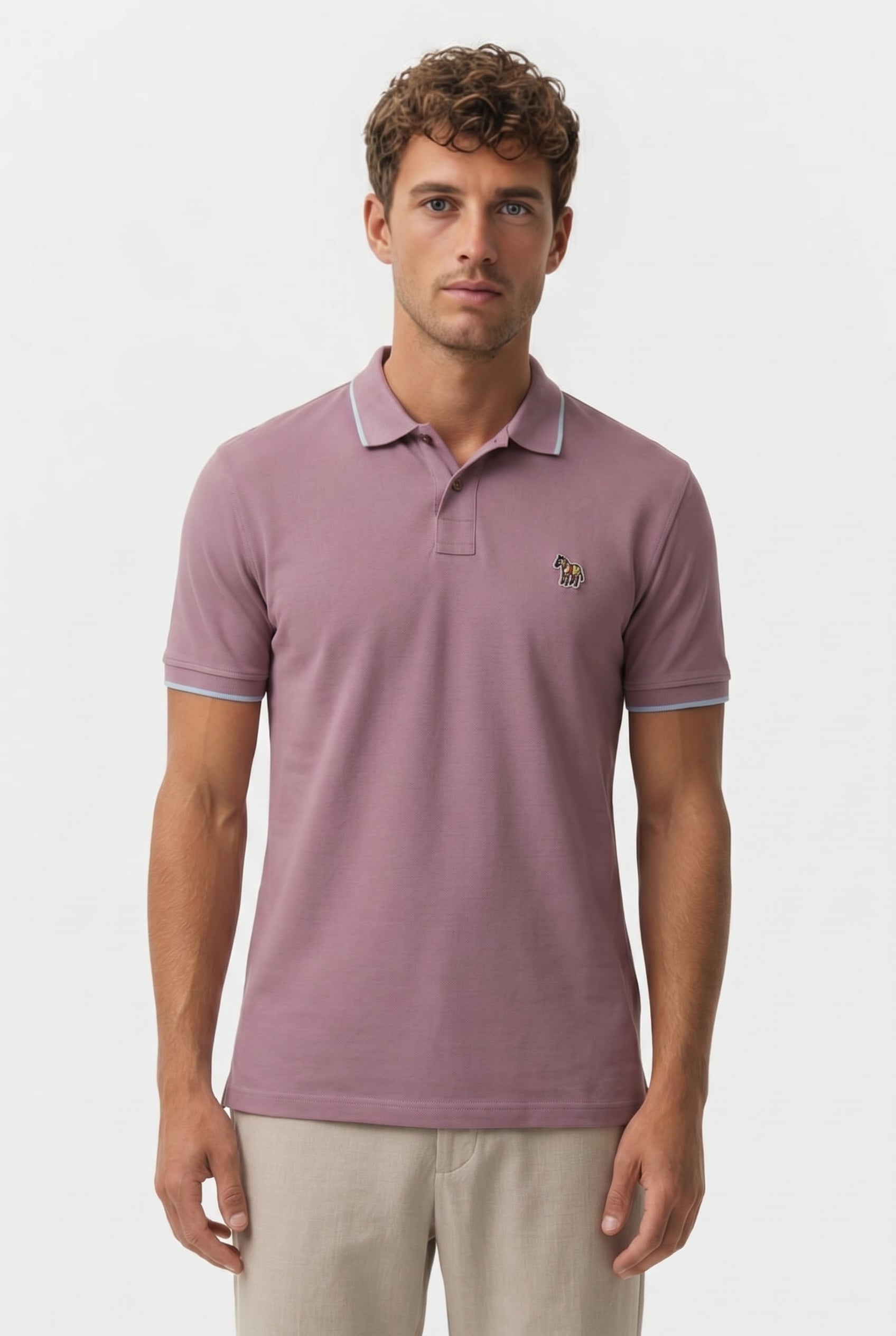 SLIM FIT POLO ZEB BADGE MAUVE 1