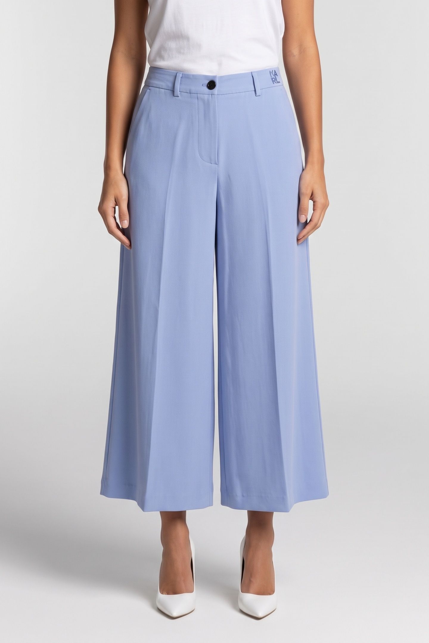 SATIN CREPE CULOTTE PANTS HYDRANGEA 1