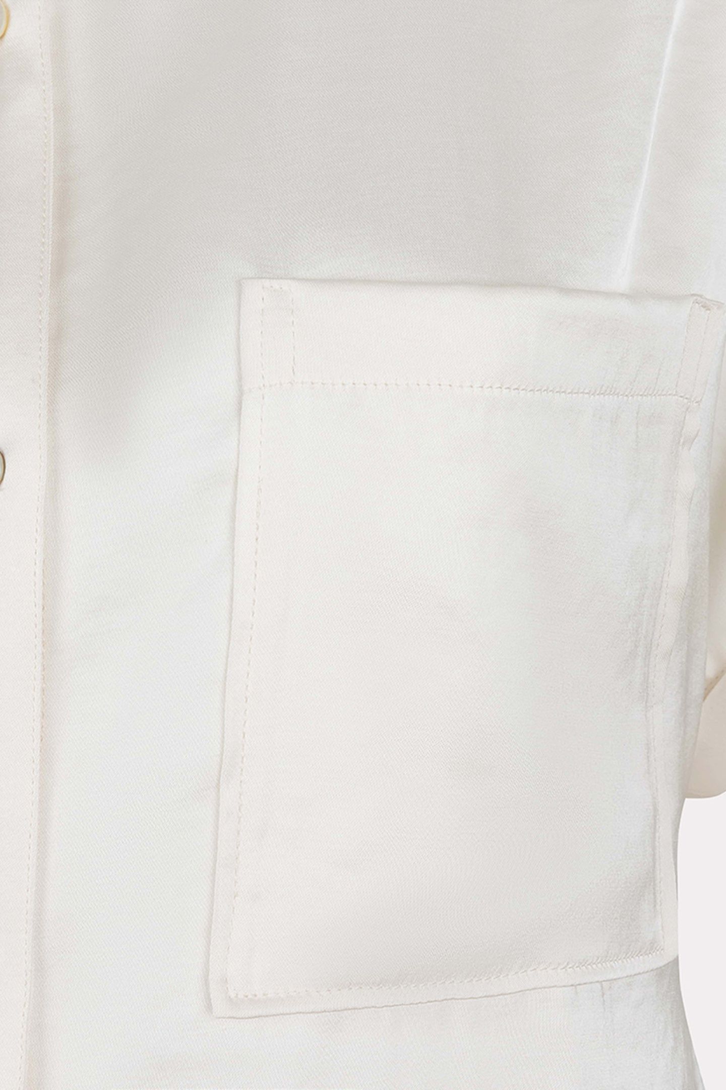 BLOUSE S/SLVE POCKET SATIN LOOK OFF WHITE 8