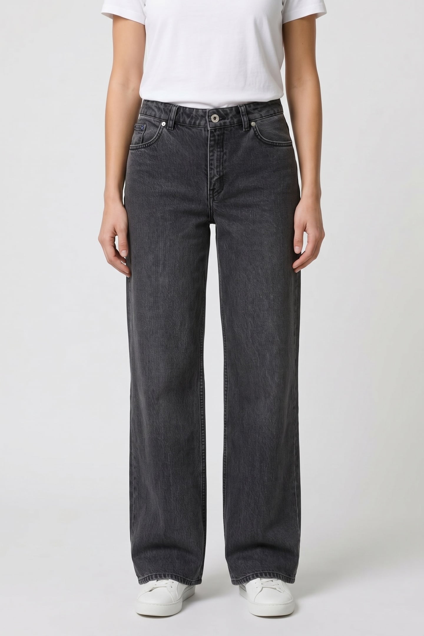 RELAXED W/ SLIT DENIM WASHED GREY 1