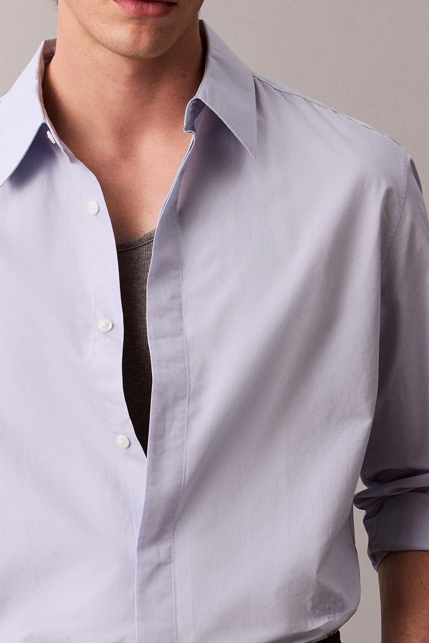 LS SOLID CRISP SHIRT CASUAL BLUE 4