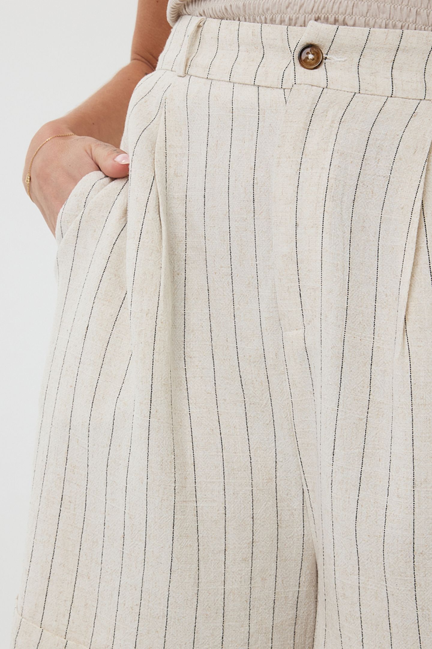 SHORTS LINEN STRIPE SAND 5