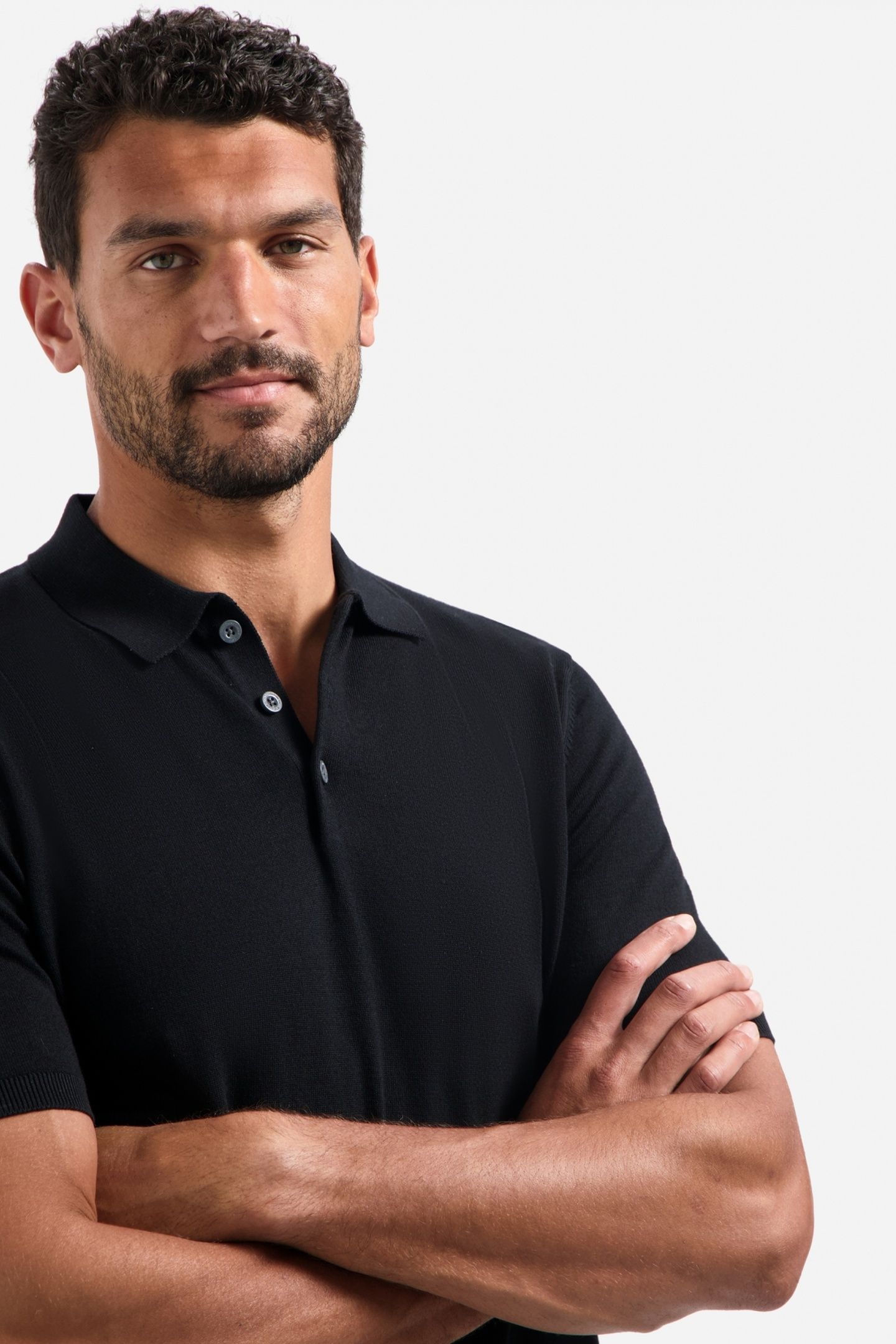 PULLOVER SHORT SLEEVE POLO SOLID BLACK 6
