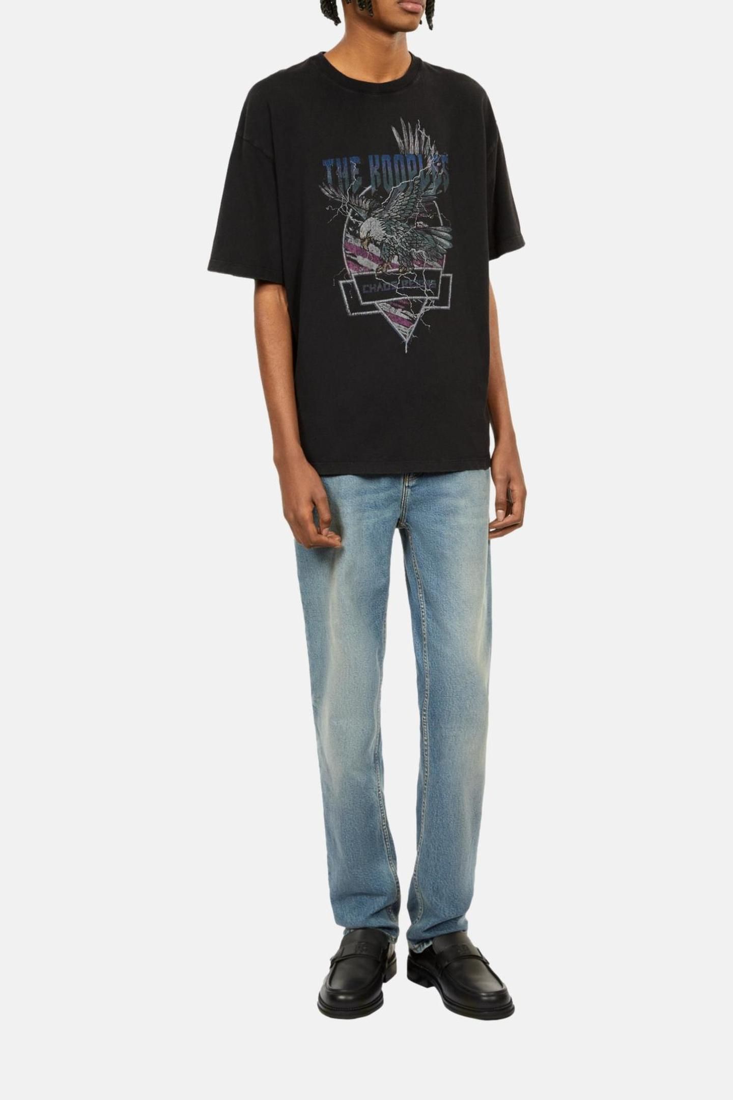 SHORT-SLEEVED T-SHIRT WITH EAGLE PRINT BLACK WASHED 2