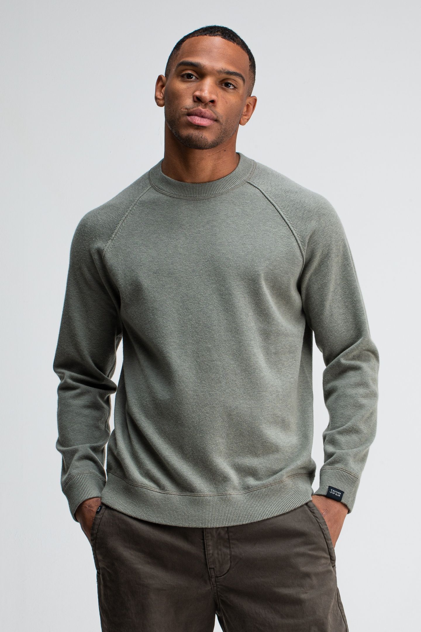 CLIFTON SWEAT CREW GRANITE GREEN 1