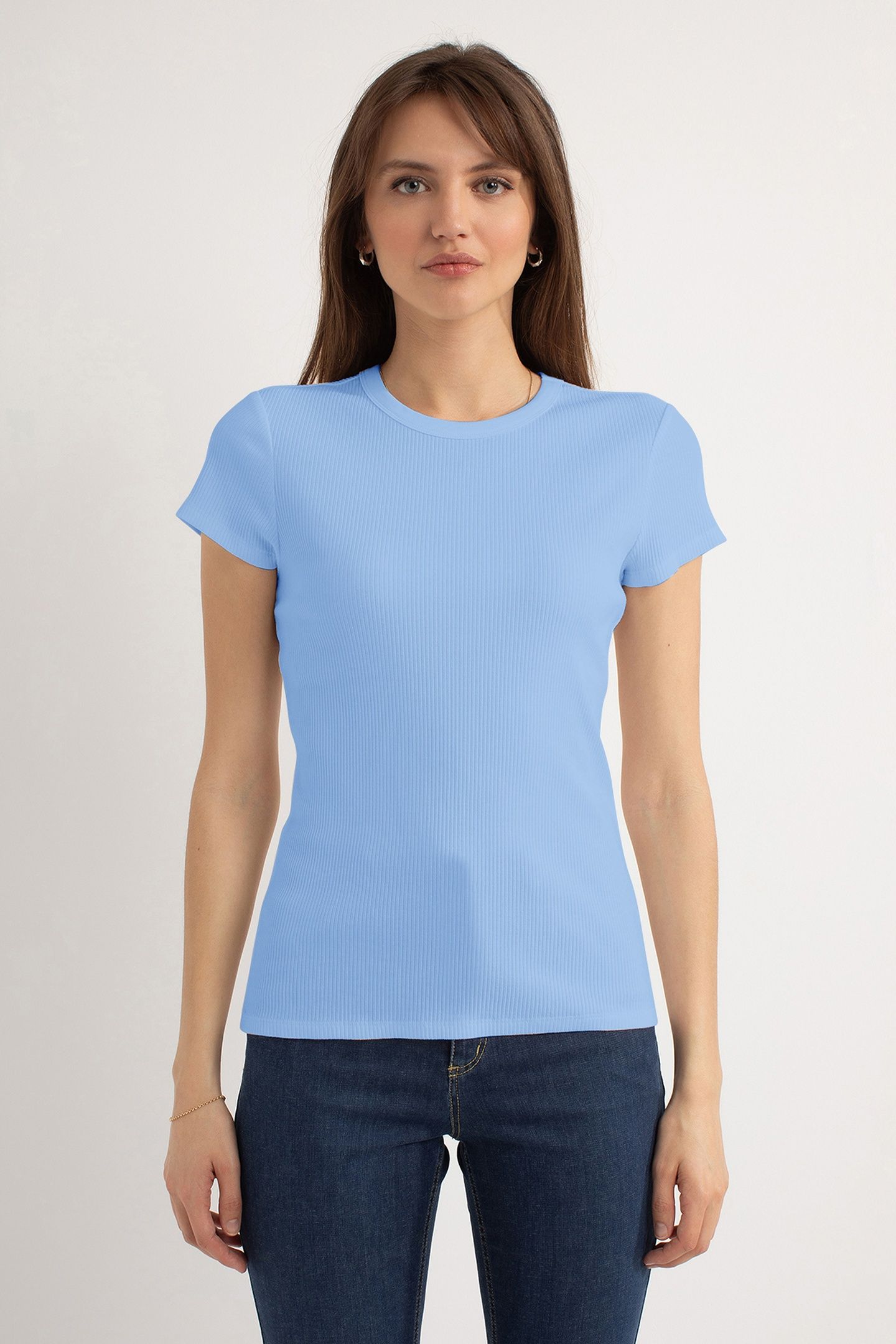 HARLEY SS RIB T-SHIRT LIGHT BLUE 1