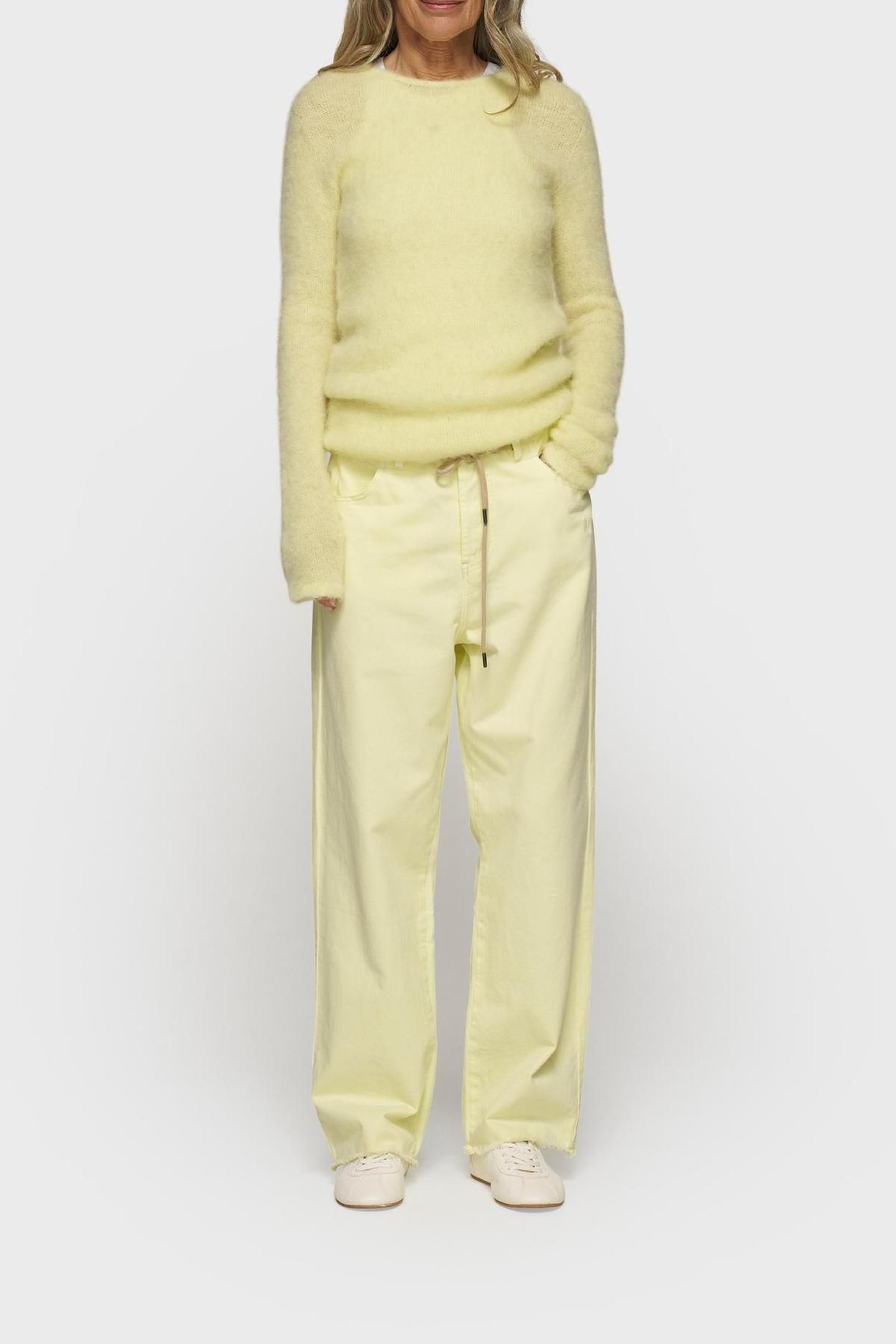 STRAIGHT LEG PANTS TWILL PASTEL YELLOW 1